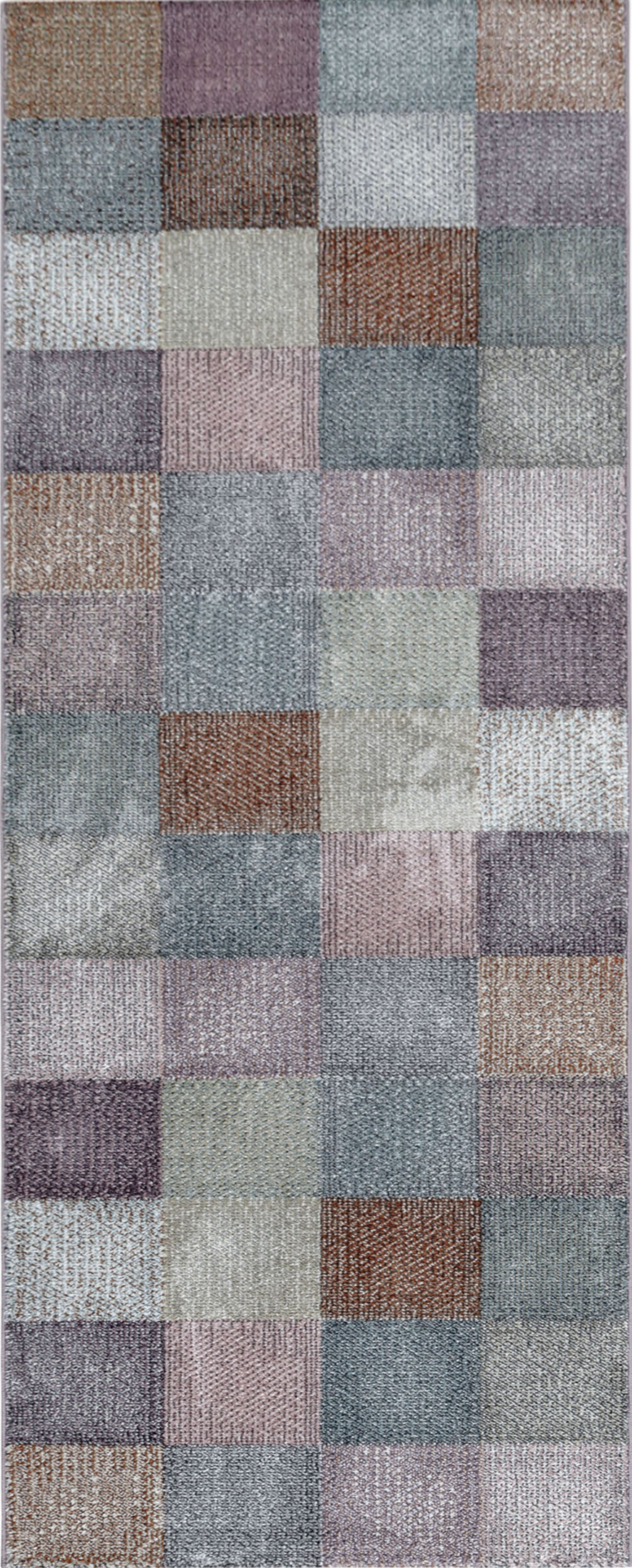Checkerboard Neutral Decor Living Room Carpet | Multi