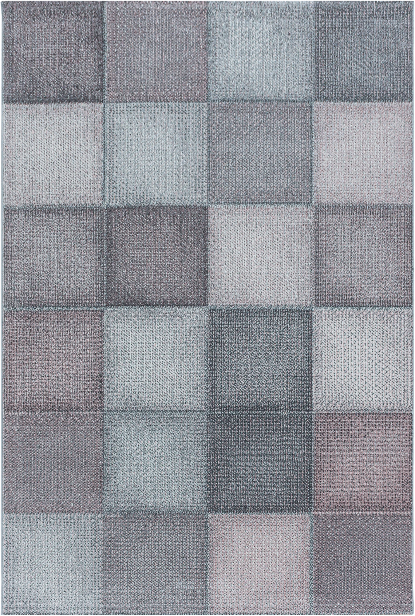 Checkerboard Neutral Decor Living Room Carpet | Pink