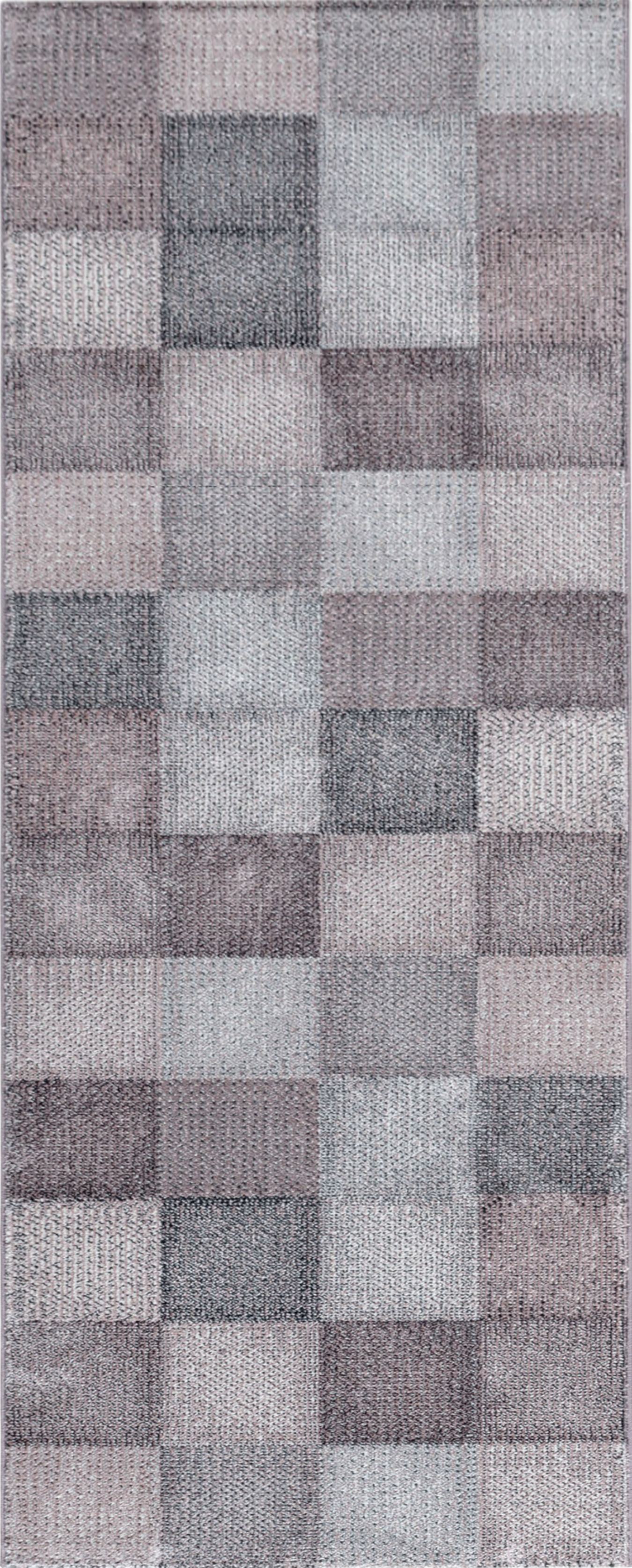 Checkerboard Neutral Decor Living Room Carpet | Pink