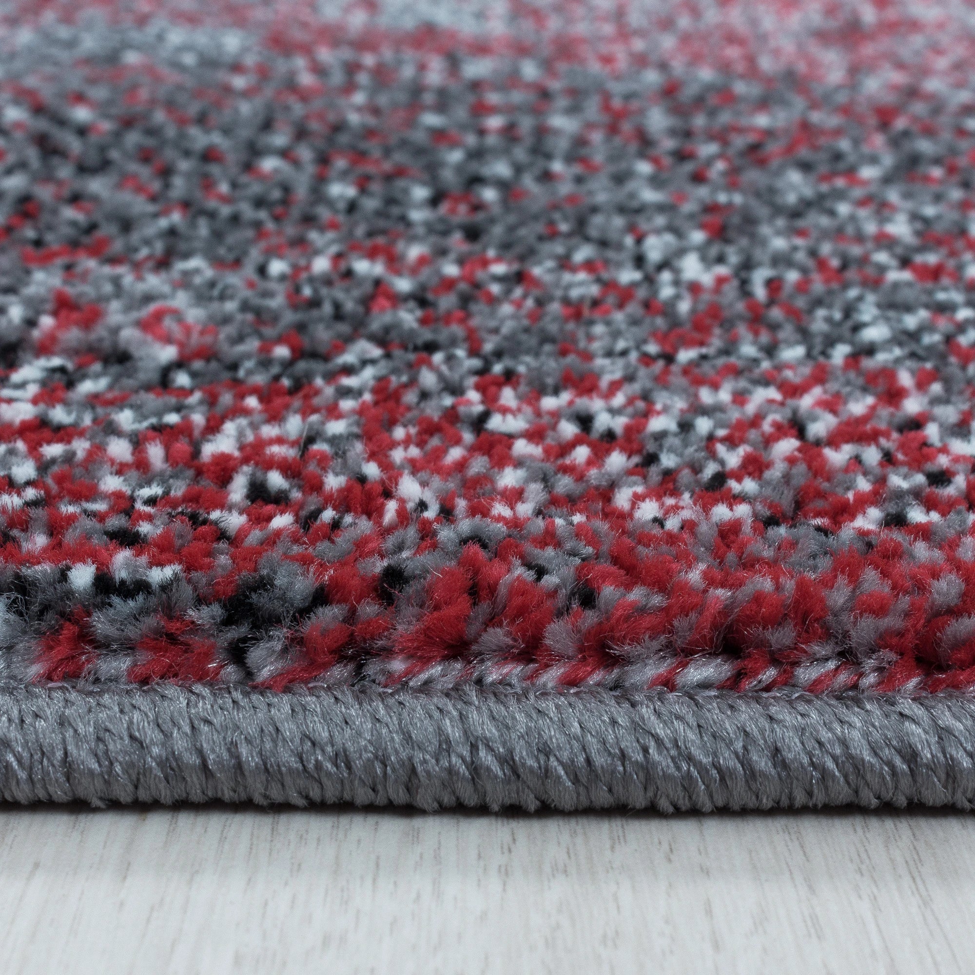 Abstract Distressed Surface Area Rug | Red