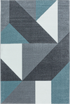 Modern Geometric Triangle Patchwork Area Rug | Blue Blue