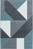 Modern Geometric Triangle Patchwork Area Rug | Blue 