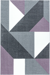 Modern Geometric Triangle Patchwork Area Rug | Lila Violet / Purple