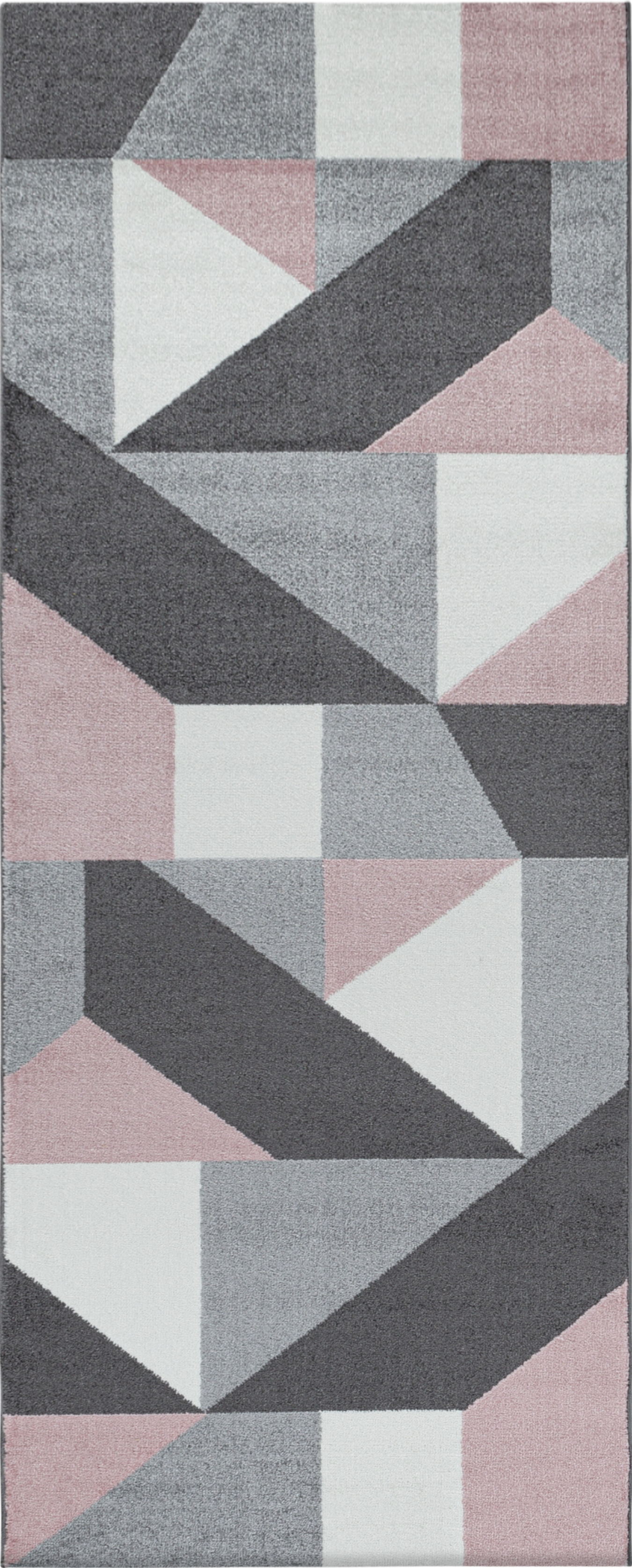 Modern Geometric Triangle Patchwork Area Rug | Pink