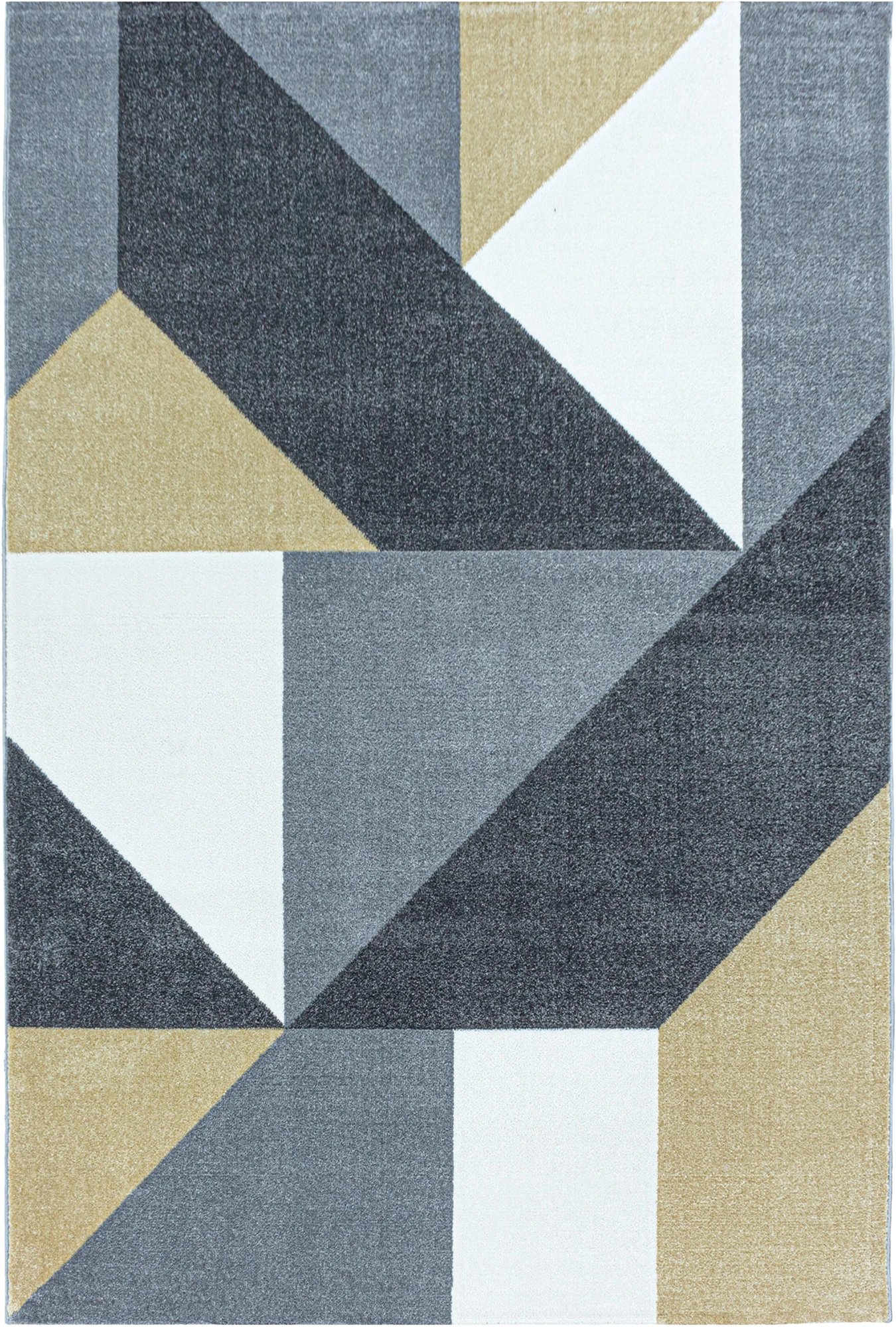 Modern Geometric Triangle Patchwork Area Rug | Yellow