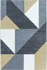 Modern Geometric Triangle Patchwork Area Rug | Yellow 
