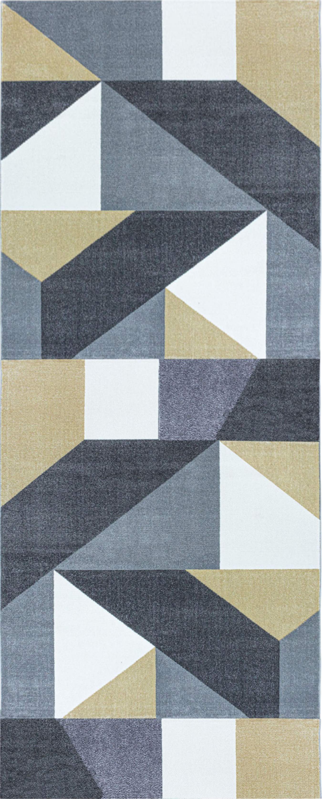 Modern Geometric Triangle Patchwork Area Rug | Yellow