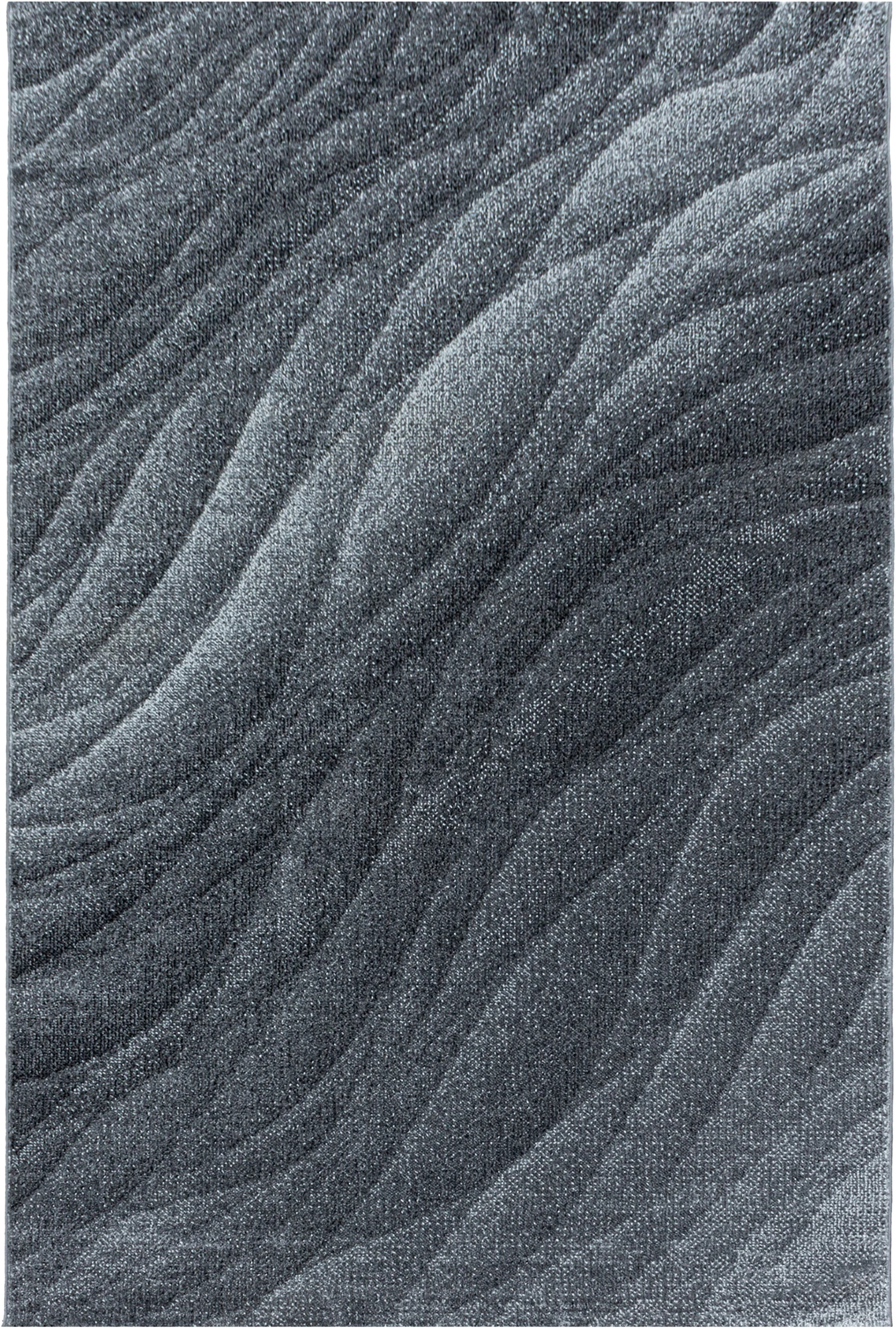 Modern Abstract Wave Contour Area Rug | Gray