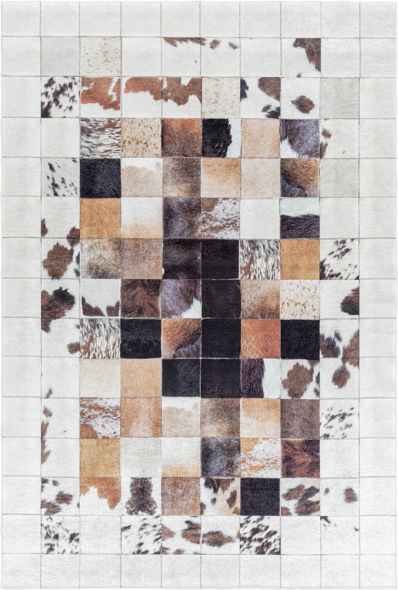 Patchwork Rug White