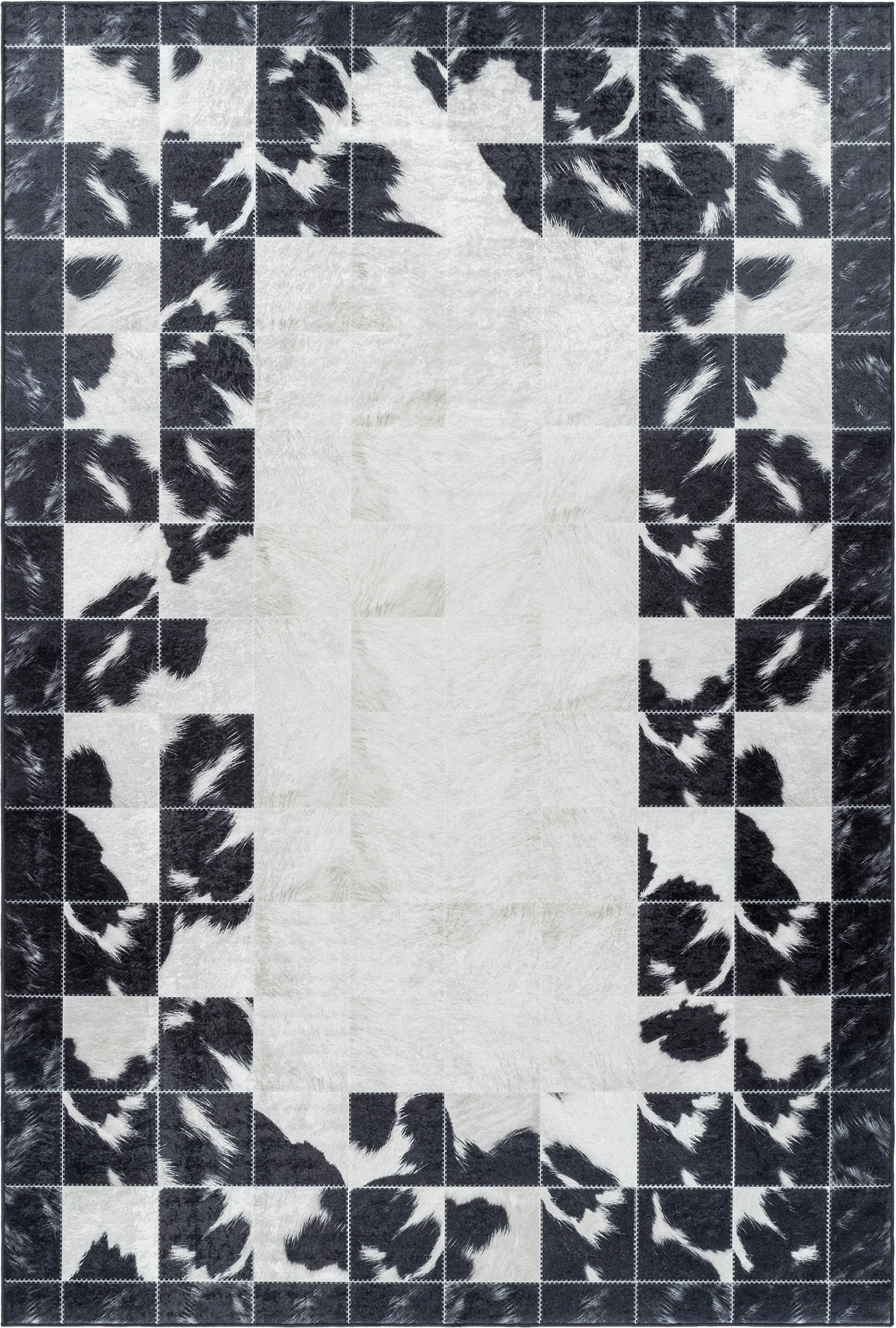 Patchwork Rug Black