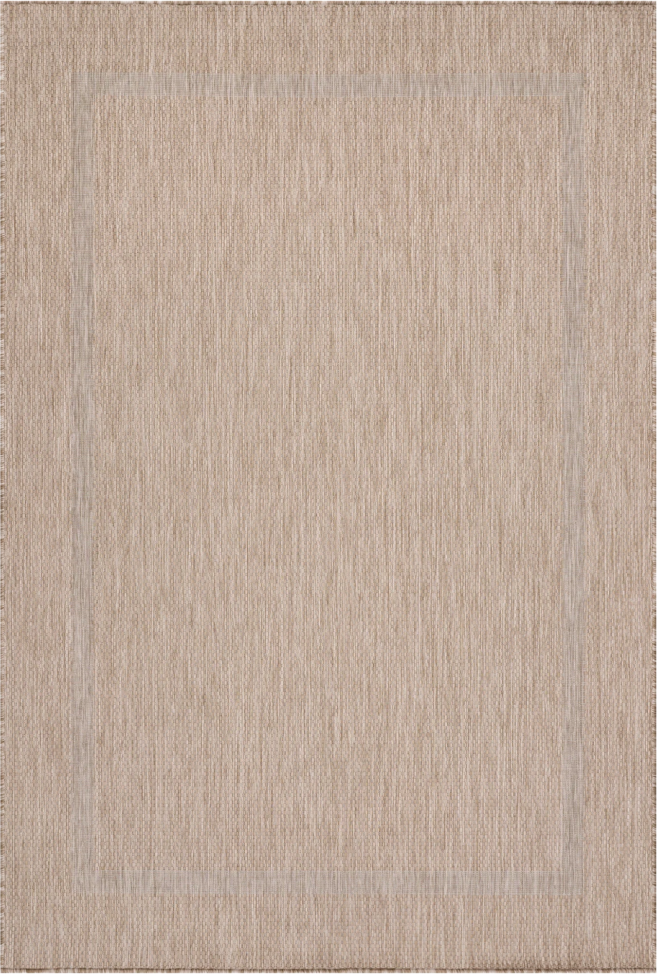 Durable Beige Patio Rug | Border Design