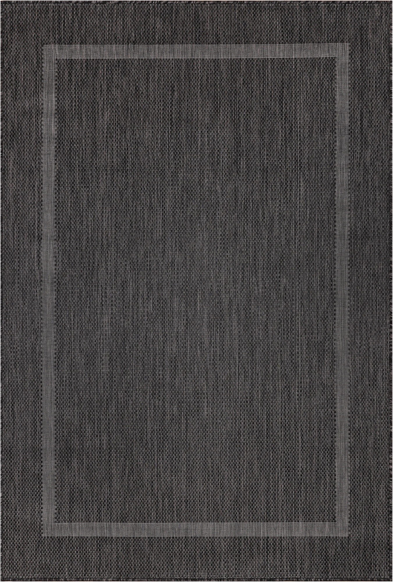 Durable Black Patio Rug | Border Design
