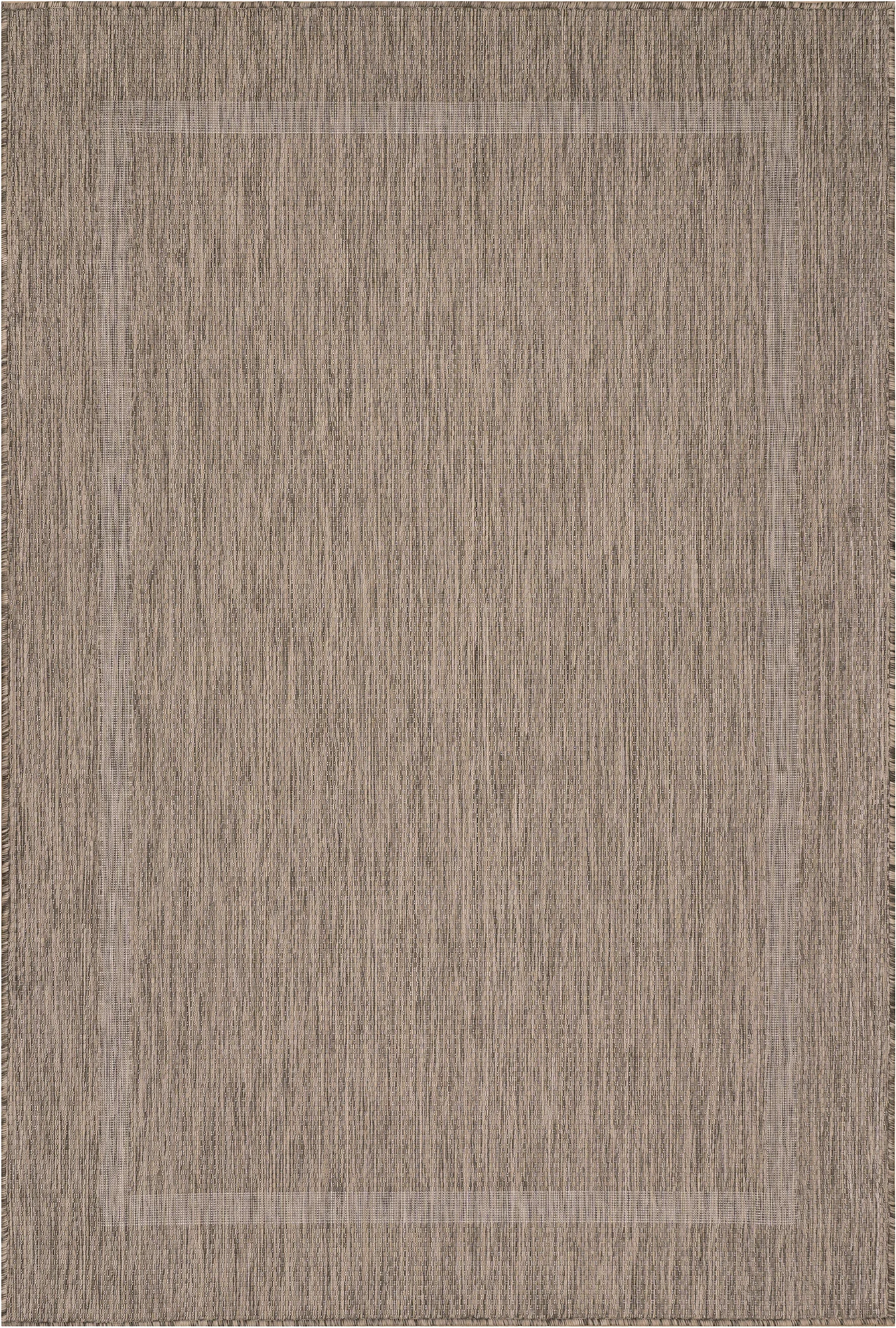 Durable Brown Patio Rug | Border Design