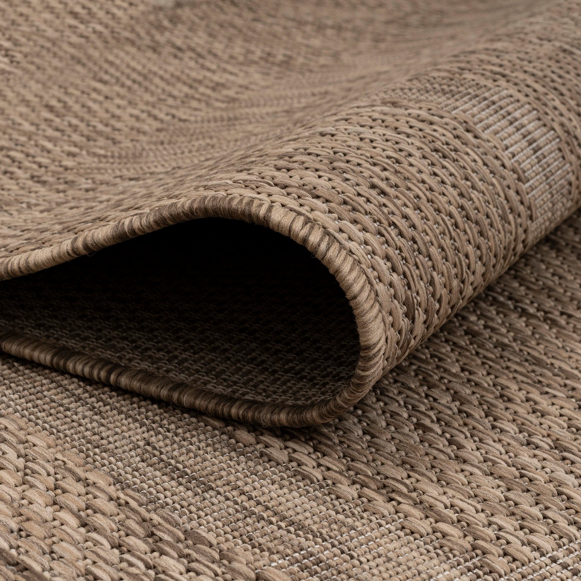 Durable Brown Patio Rug | Border Design