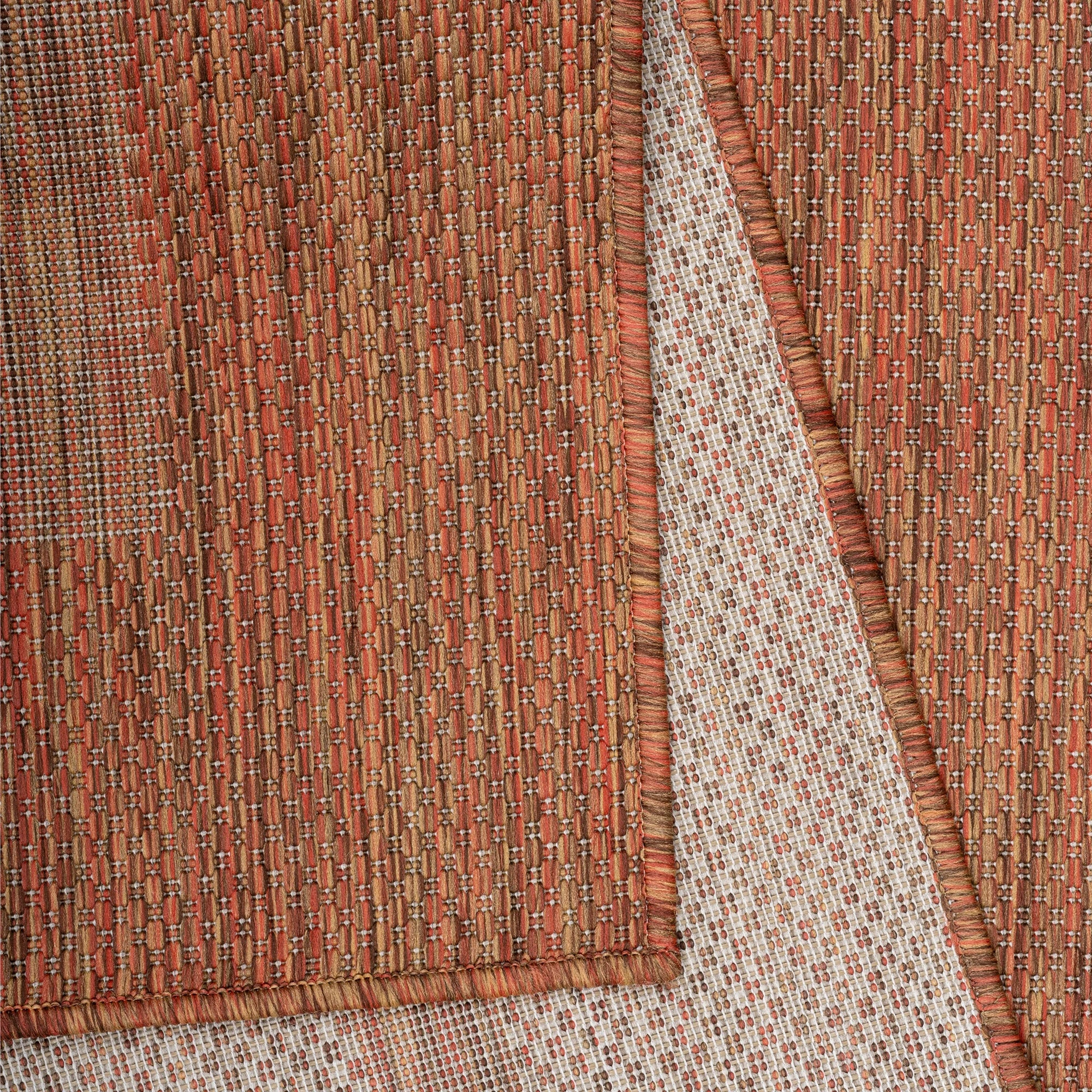 Durable Copper Patio Rug | Border Design