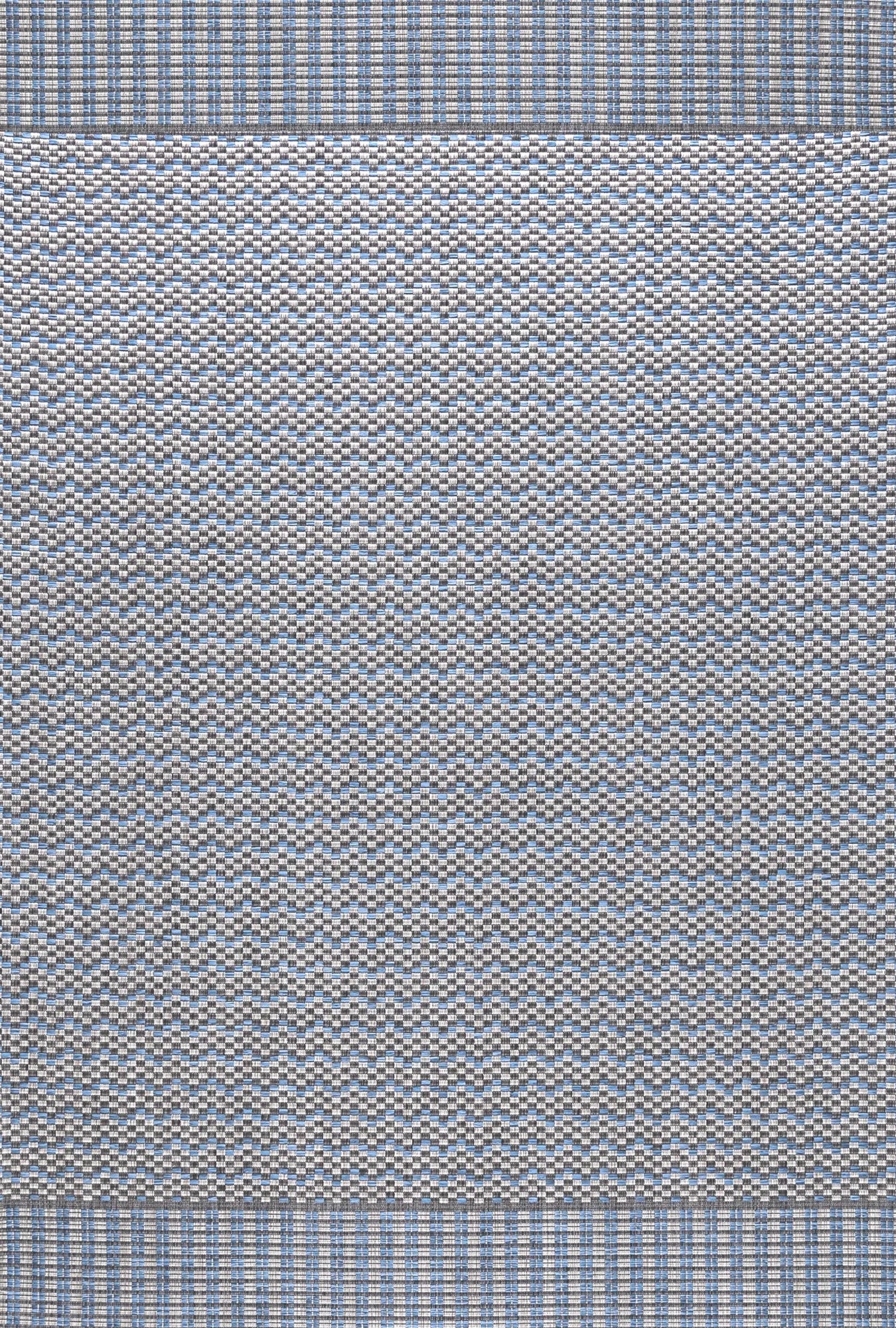 Checkered Flatweave Patio Rug - Blue