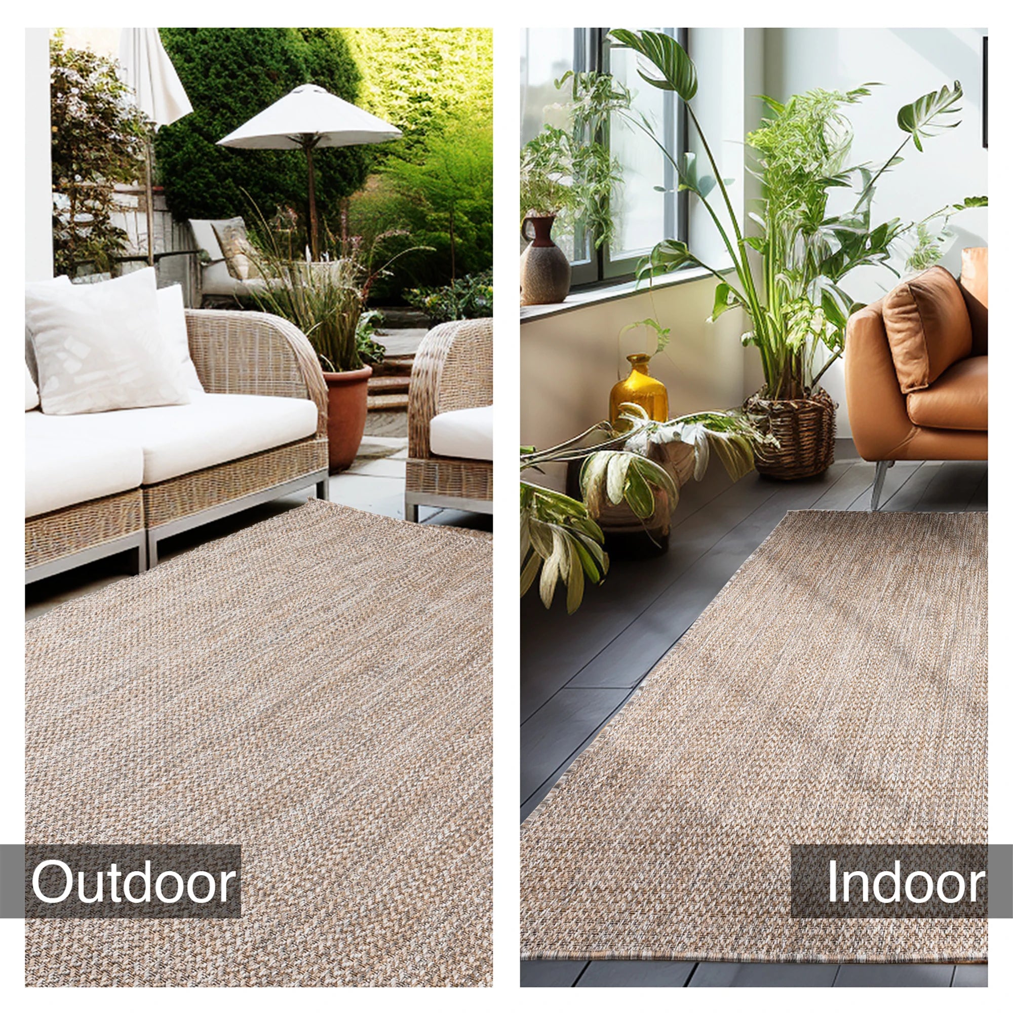 Distressed Beige Outdoor Rug