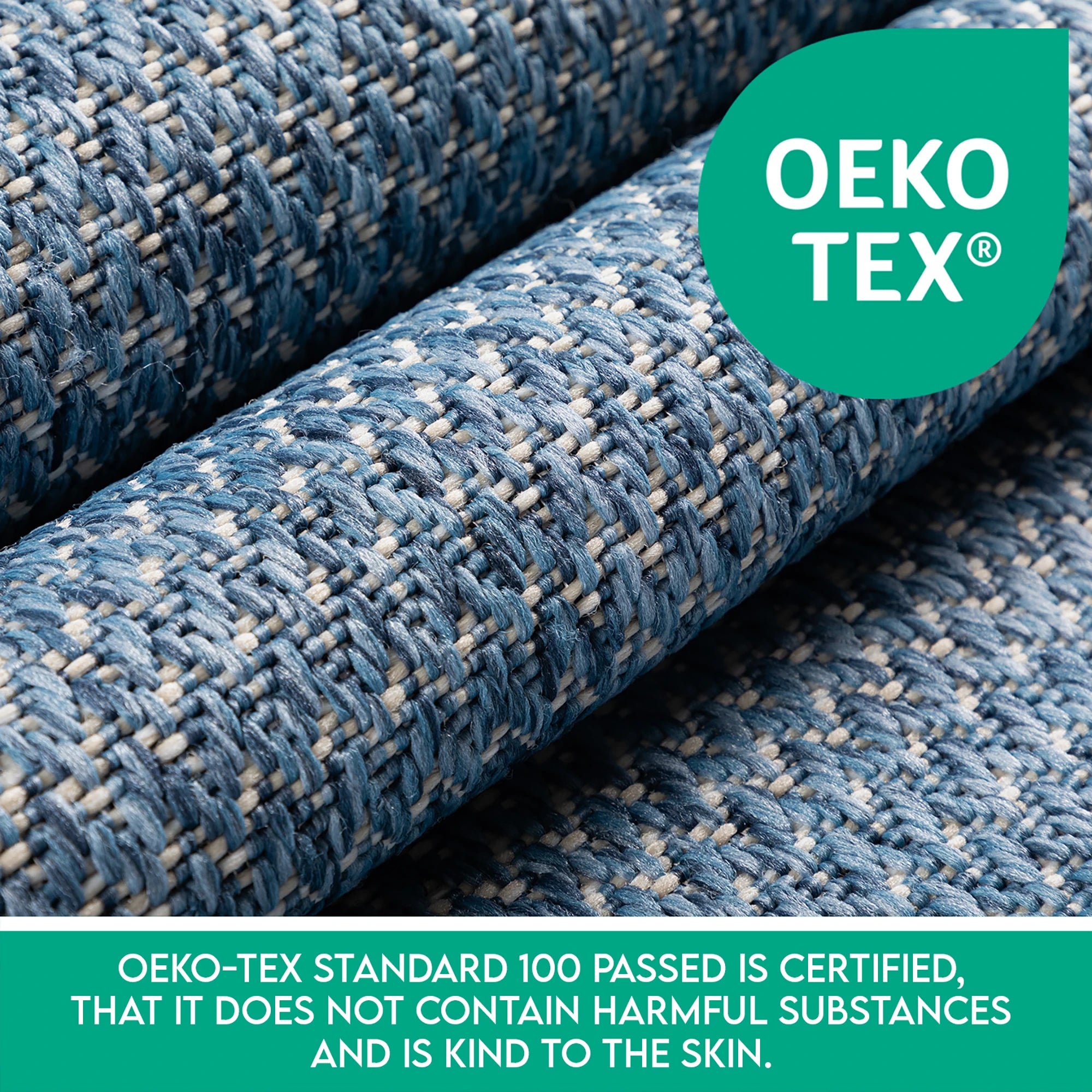 Distressed Blue Outdoor Rug