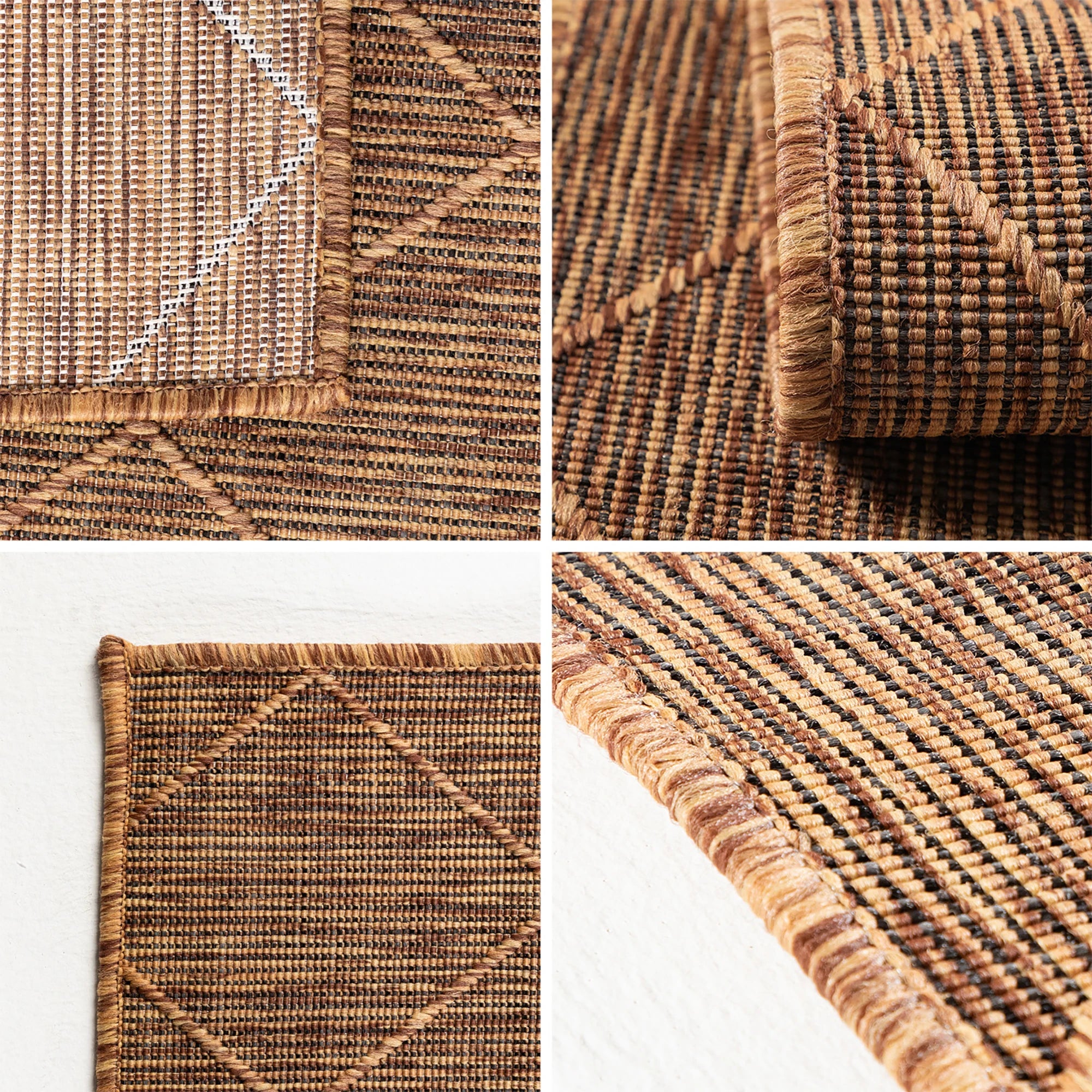 Cross Design Jute Rug | Copper