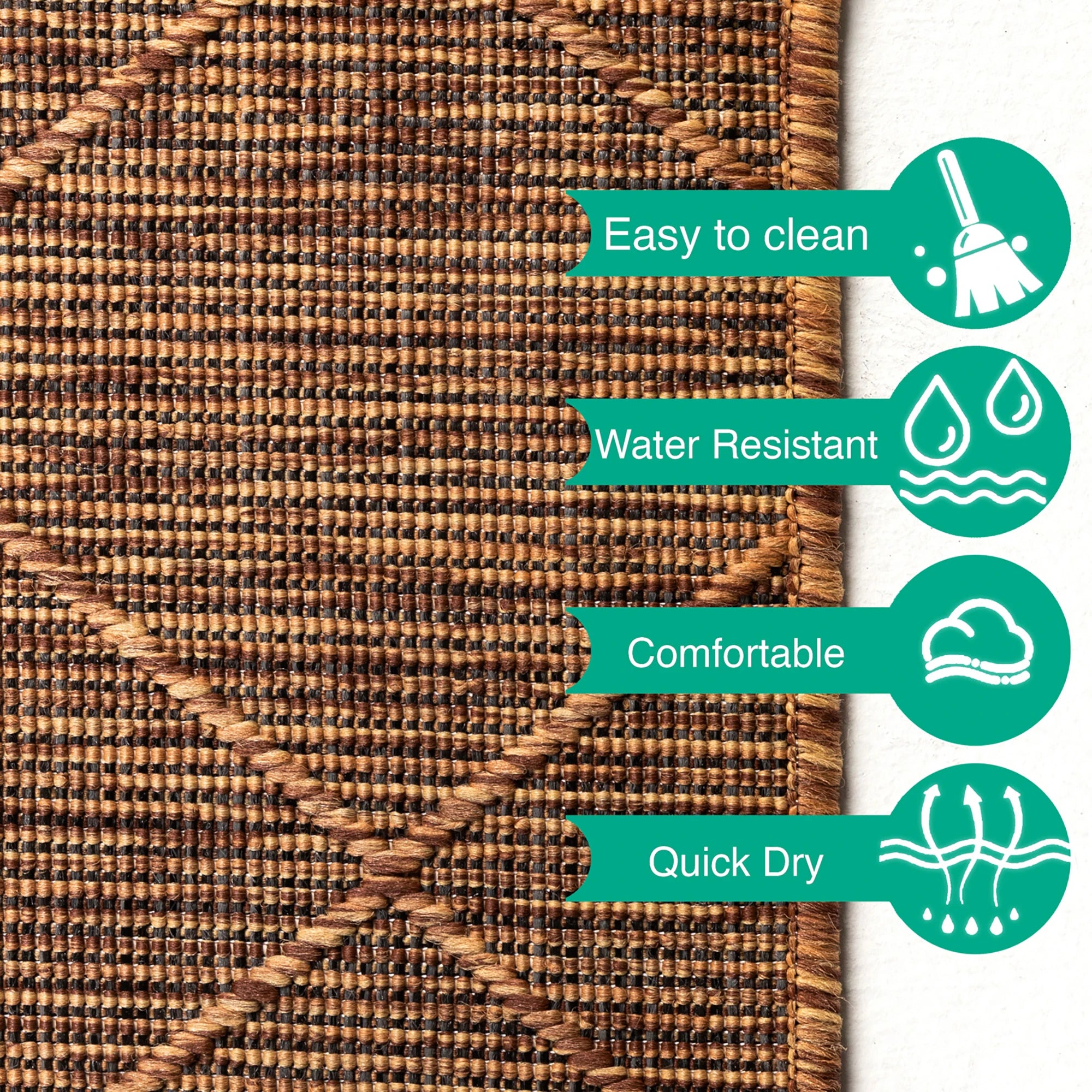Cross Design Jute Rug | Copper