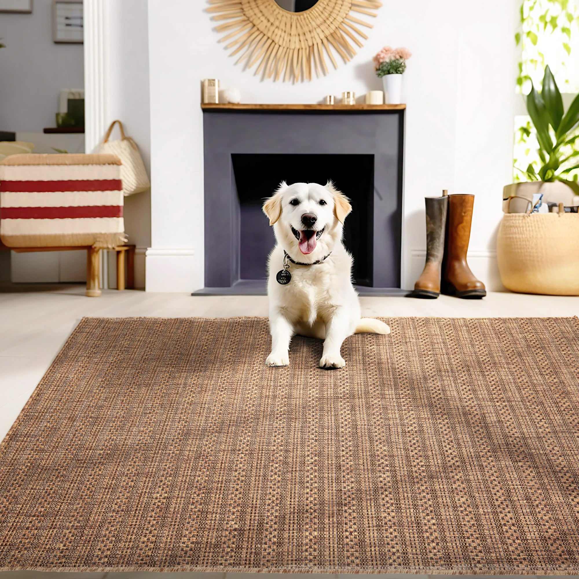 Vintage Jute Weave Rug | Copper