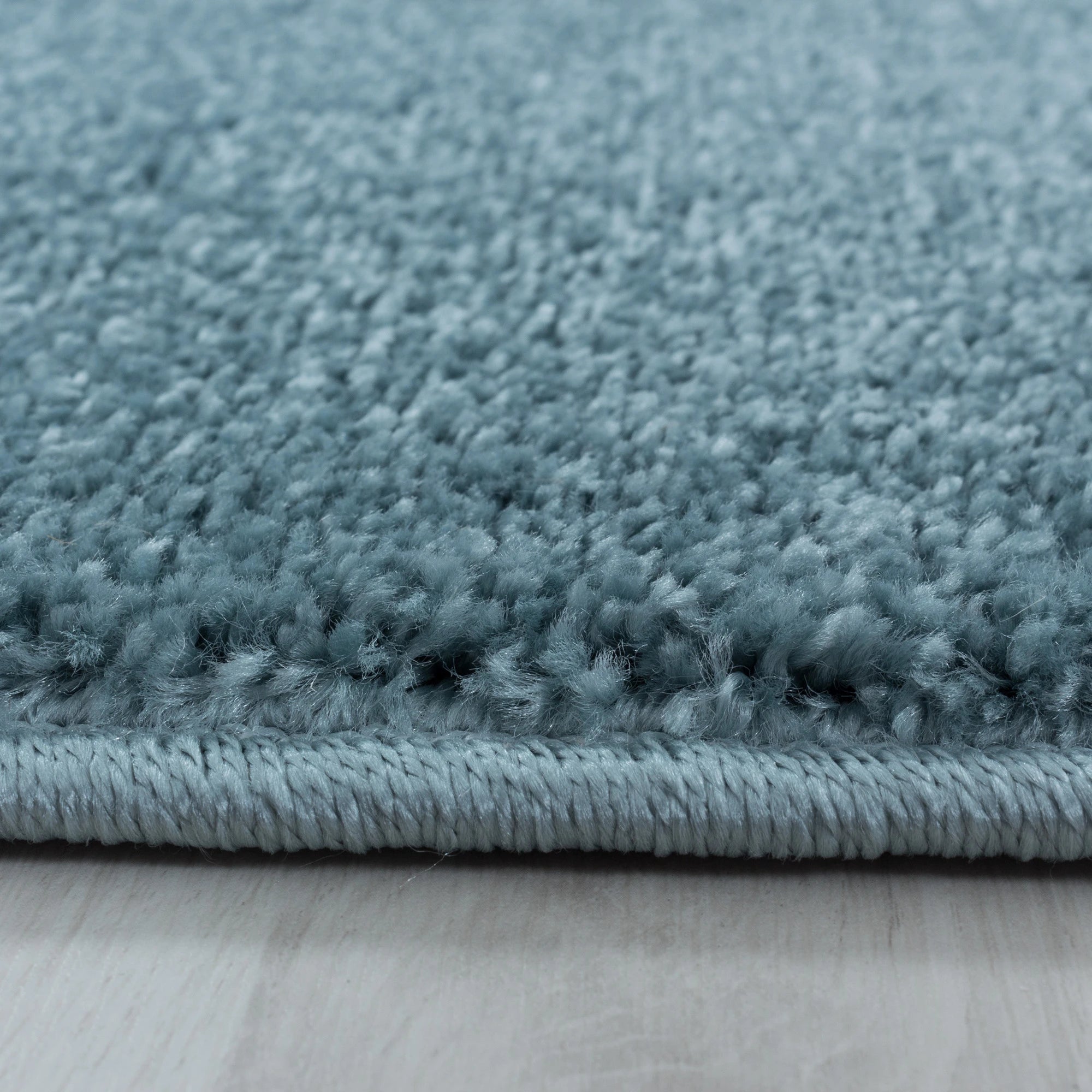 Soft Velvet Look Plain Area Rug | Blue