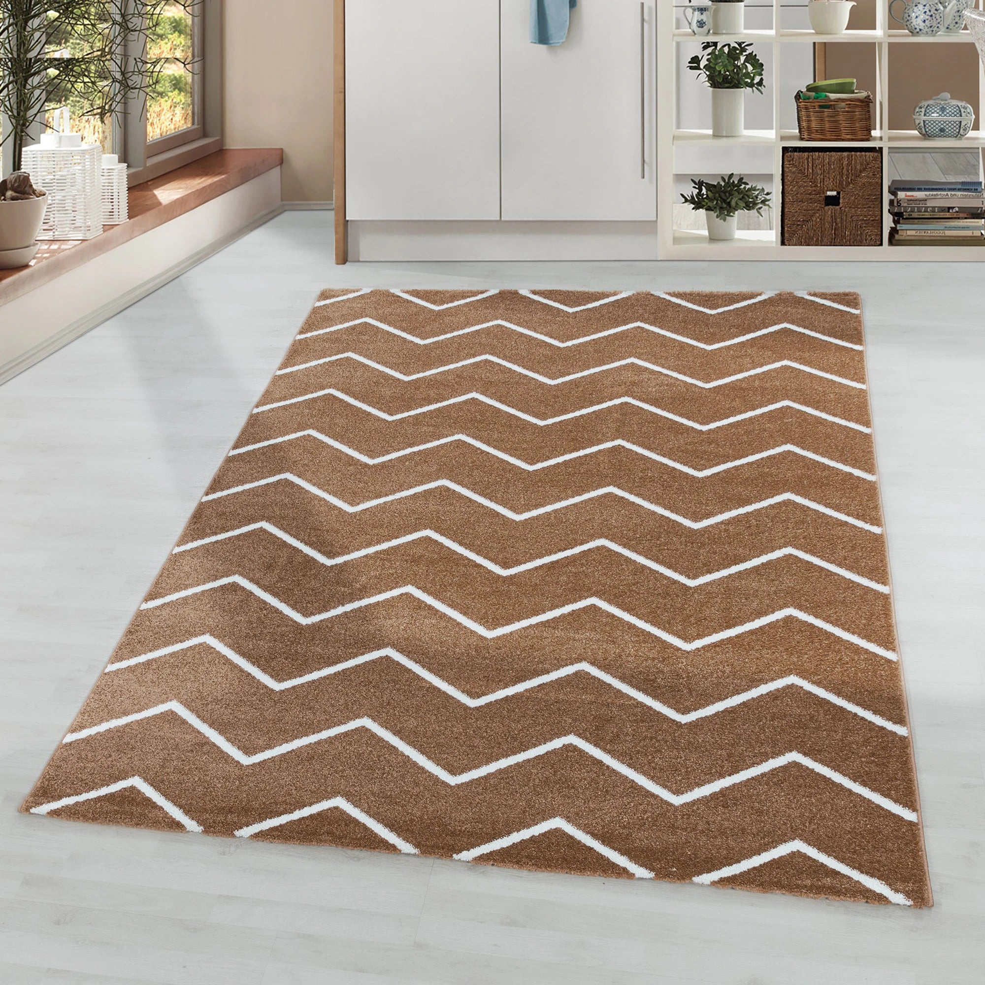 Chevron Zigzag Pattern | Copper Rug