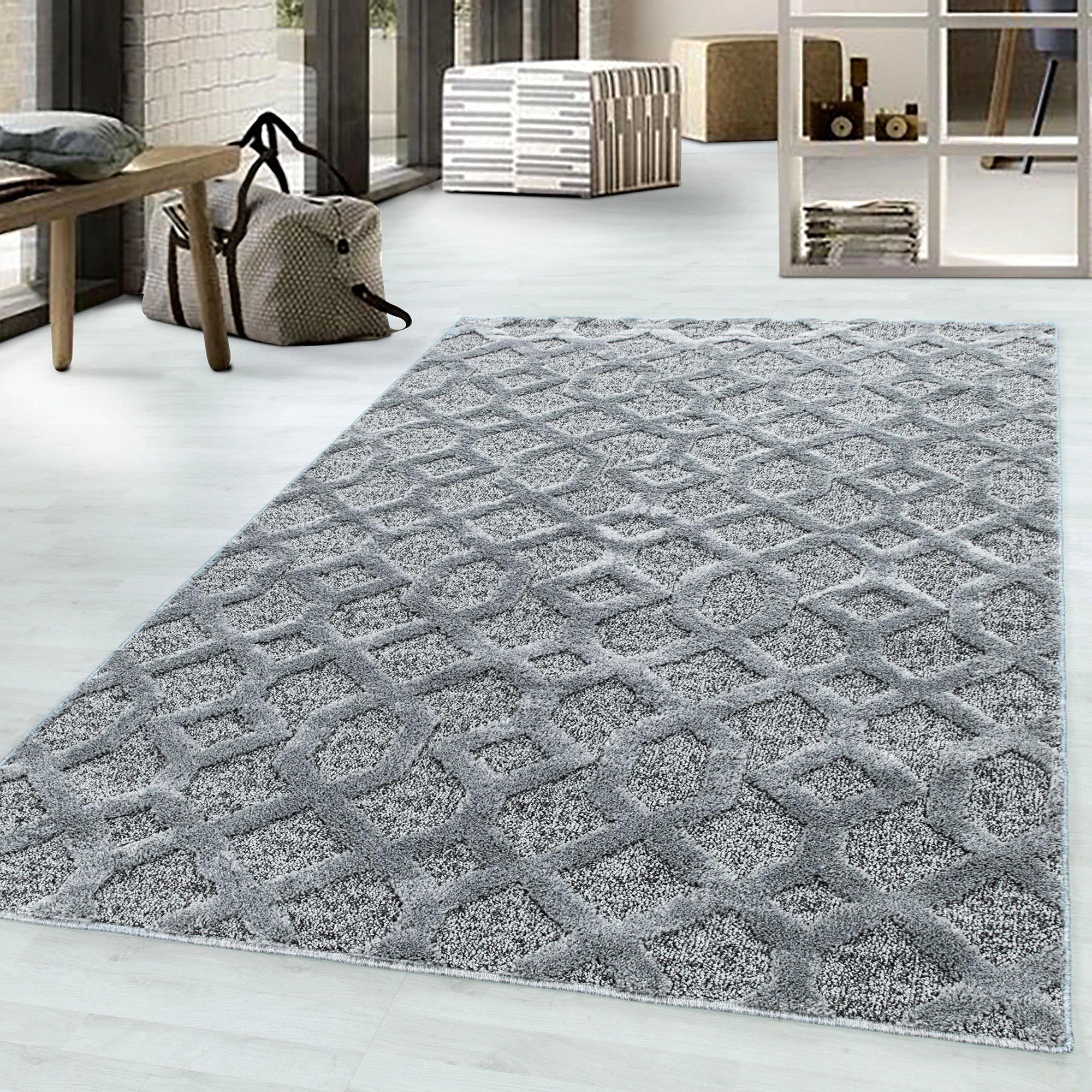 Diamond Tessellated Rug | Gray