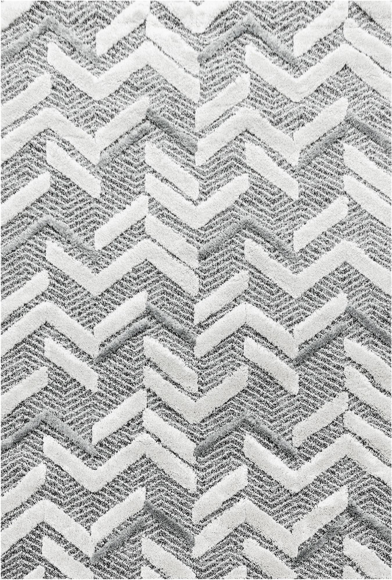 Textured Zig-Zag Rug | Gray