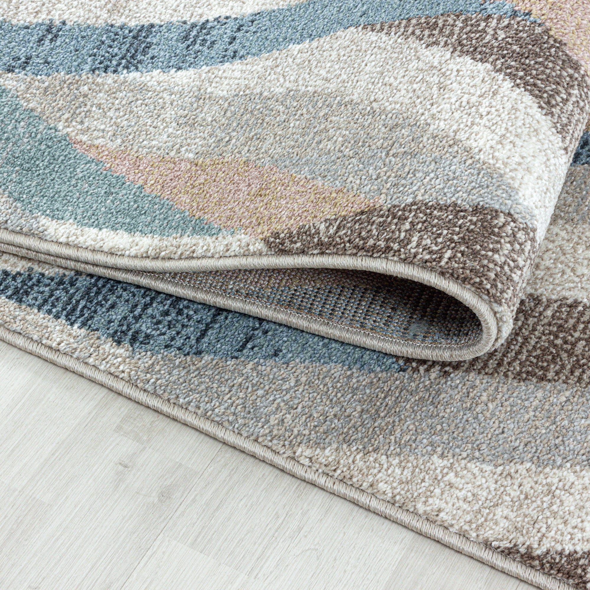 Tappeto moderno a strisce per soggiorno | Multicolore