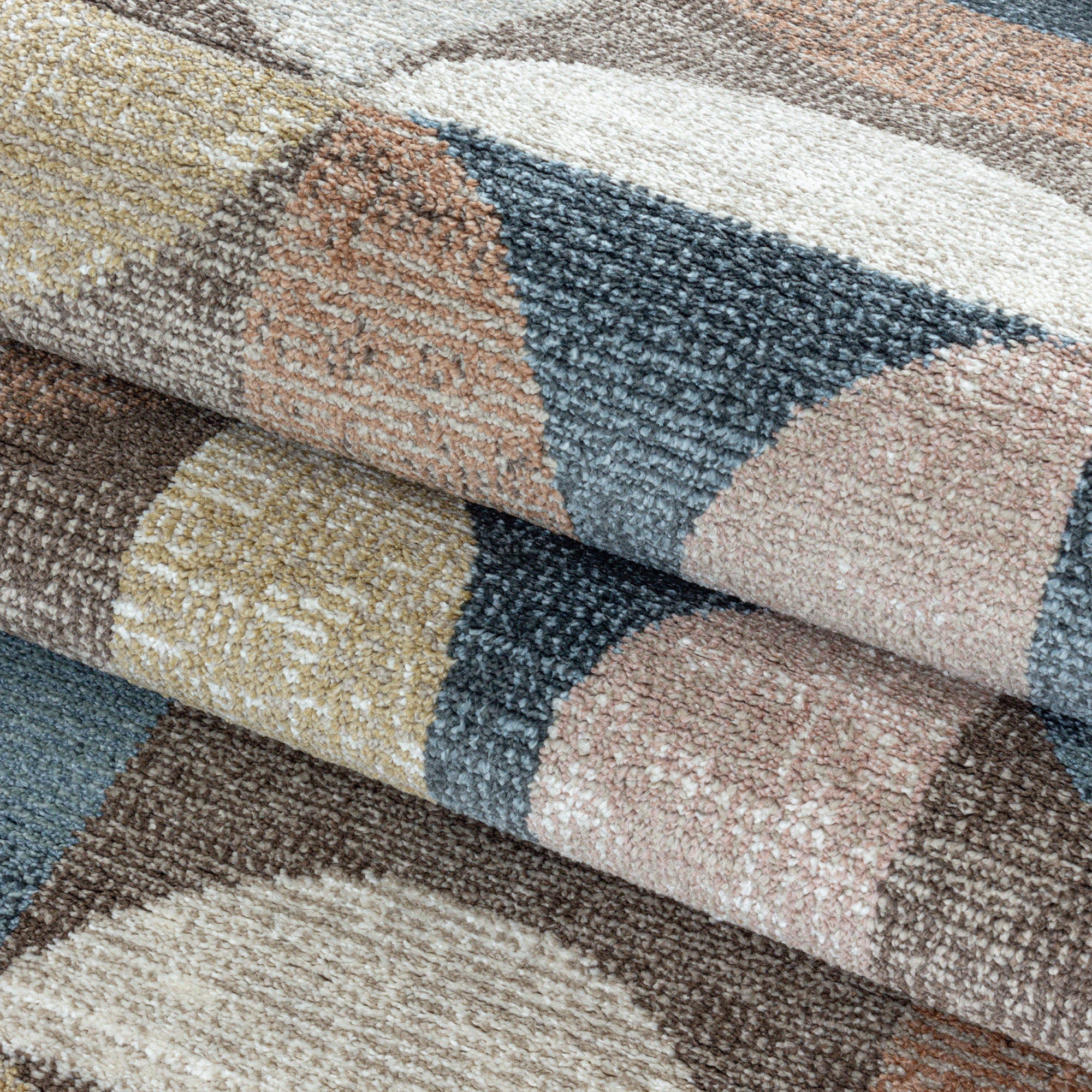 Squares / Half Circles Rug | Brown