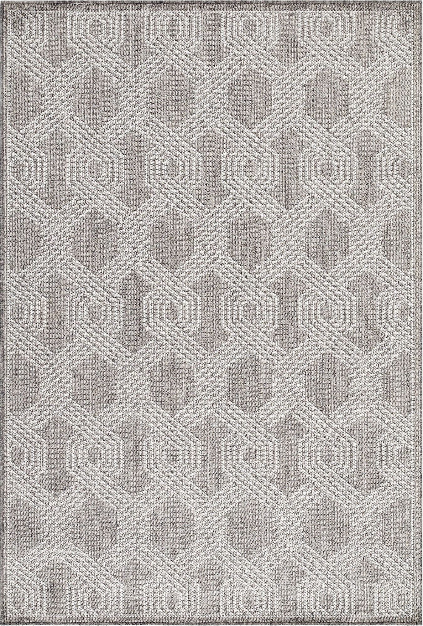 Geometric Polygon Rug Gray
