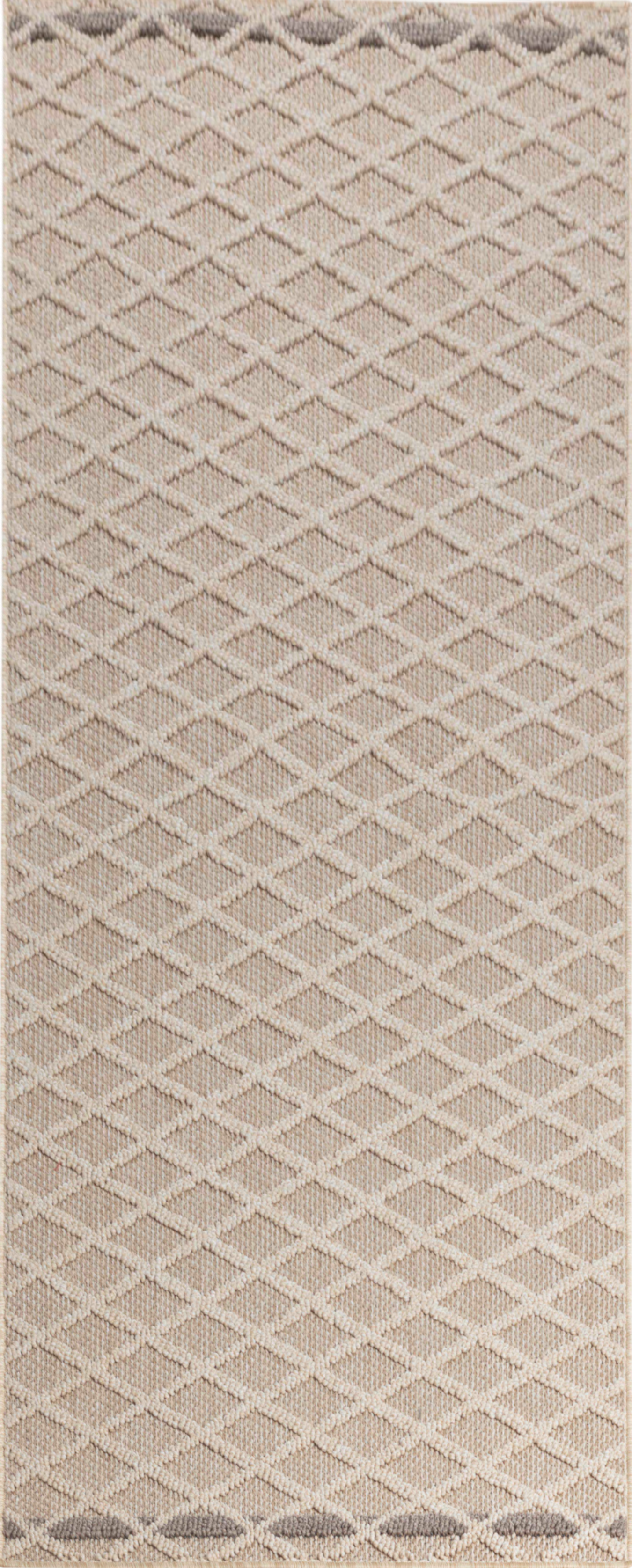 Textured Diamond Pattern Patio Rug | Beige