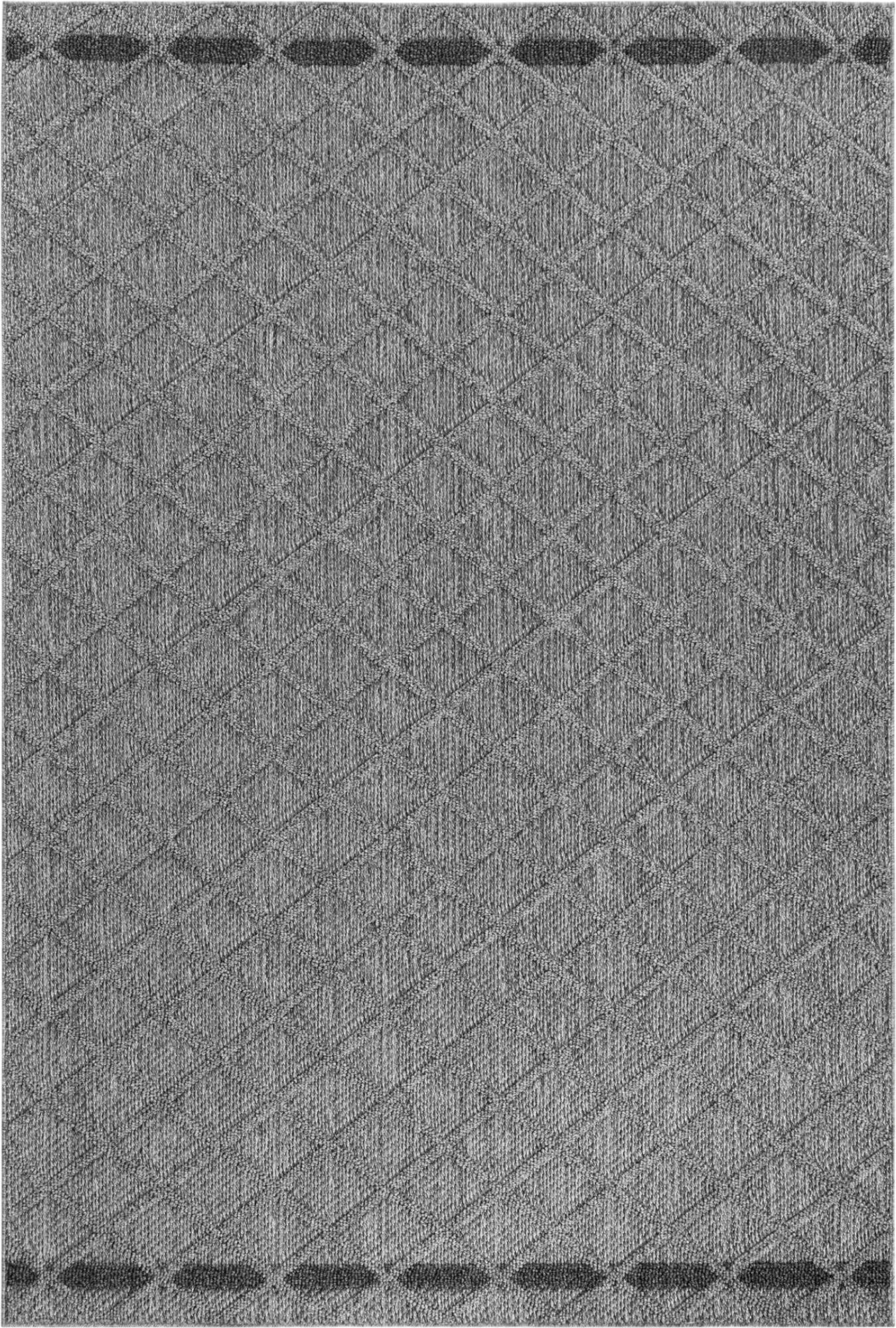 Textured Diamond Pattern Patio Rug | Gray
