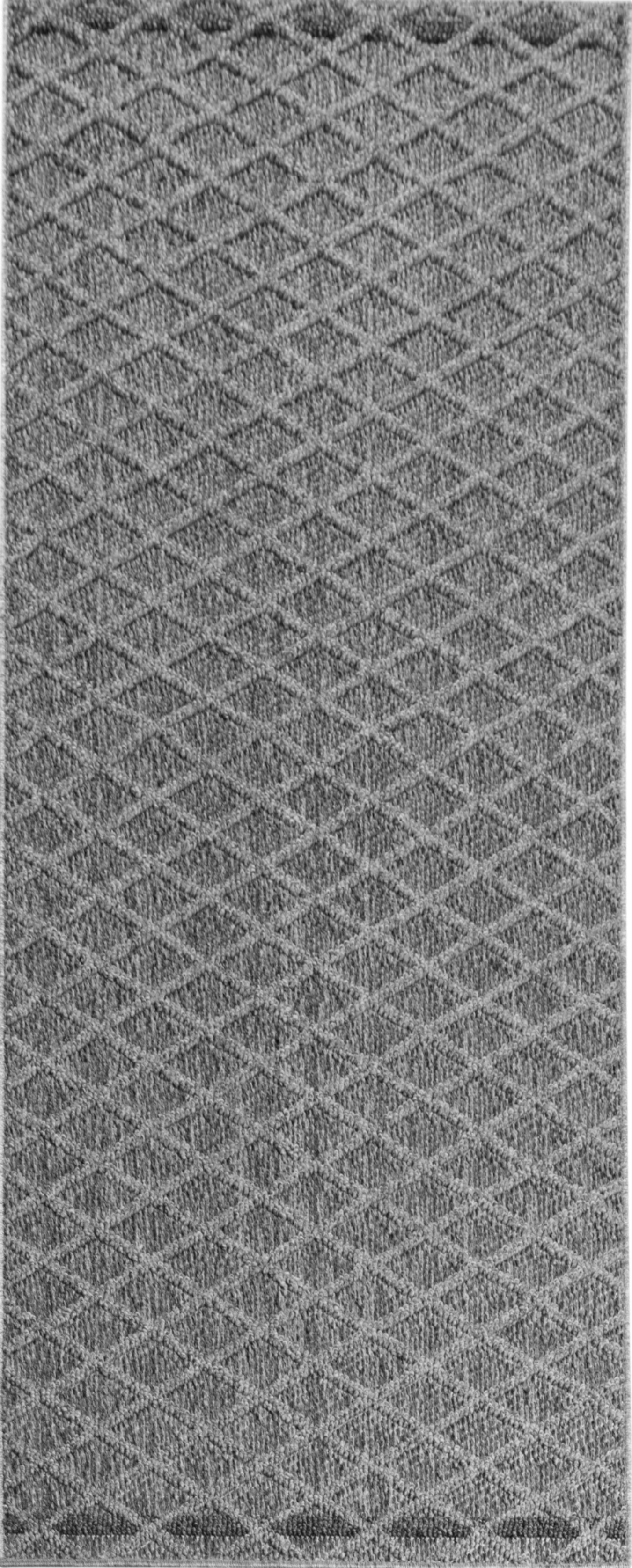Textured Diamond Pattern Patio Rug | Gray