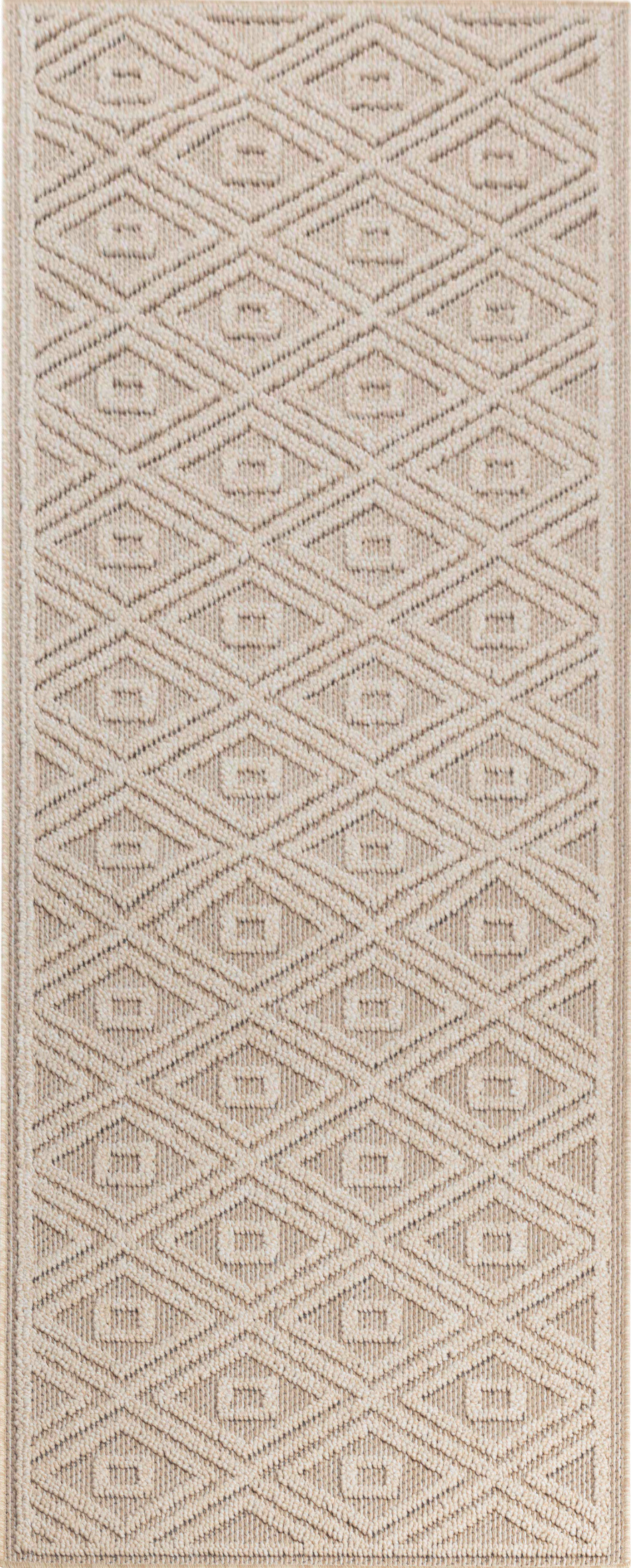 Diamond Trellis Patio Rug | Beige