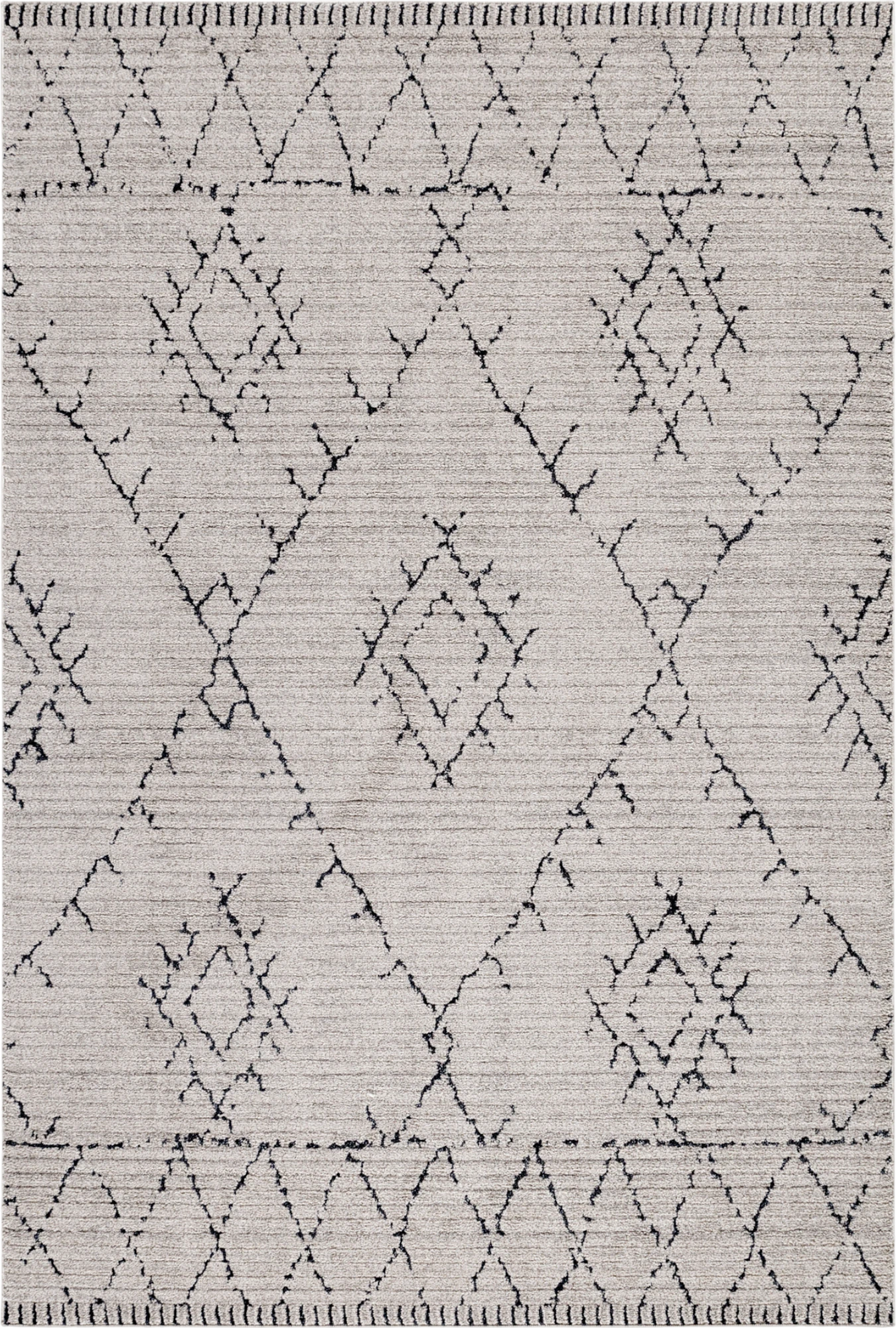 Boho Berber Style Geometric Lattice Rug | Beige