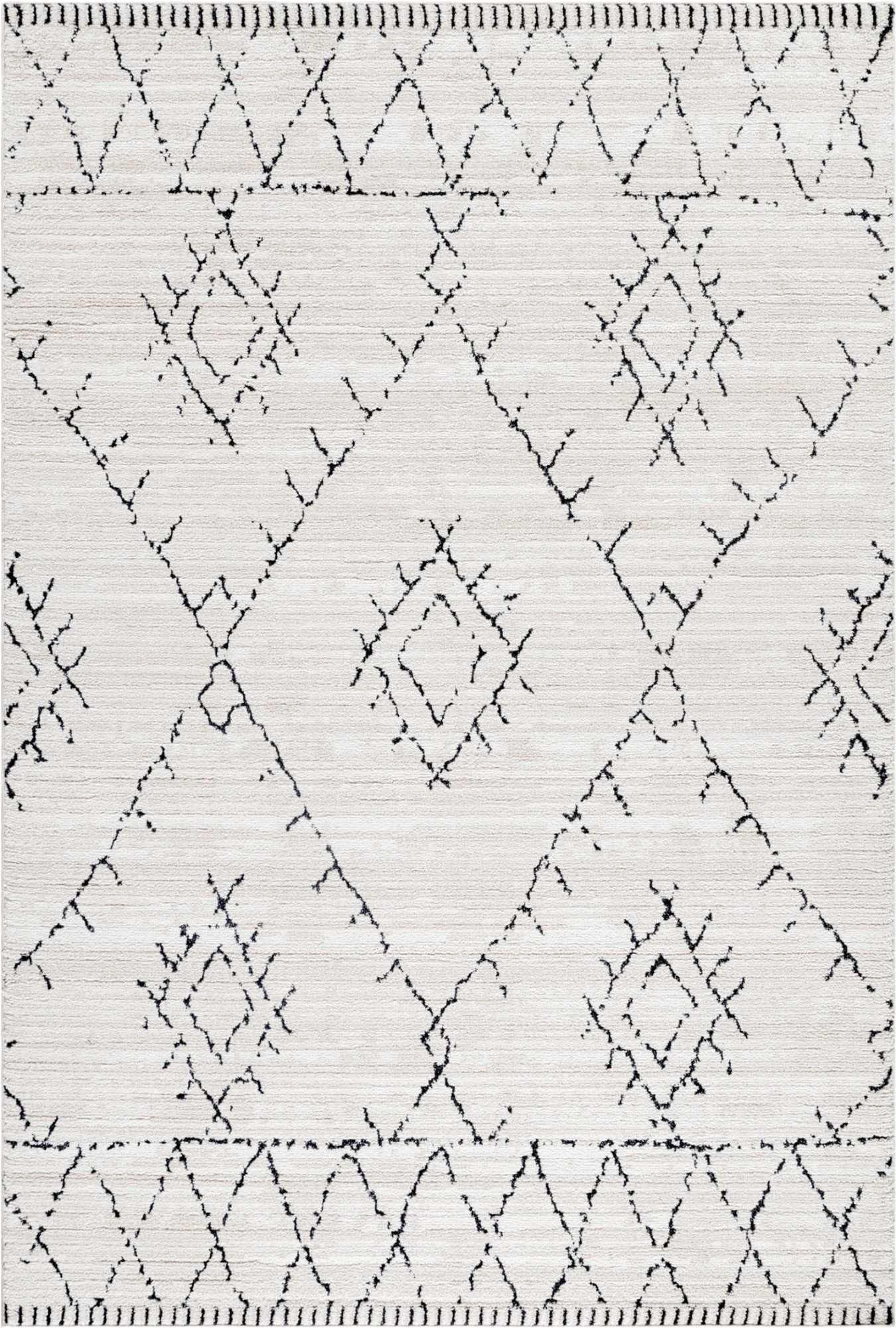 Boho Berber Style Geometric Lattice Rug | Cream