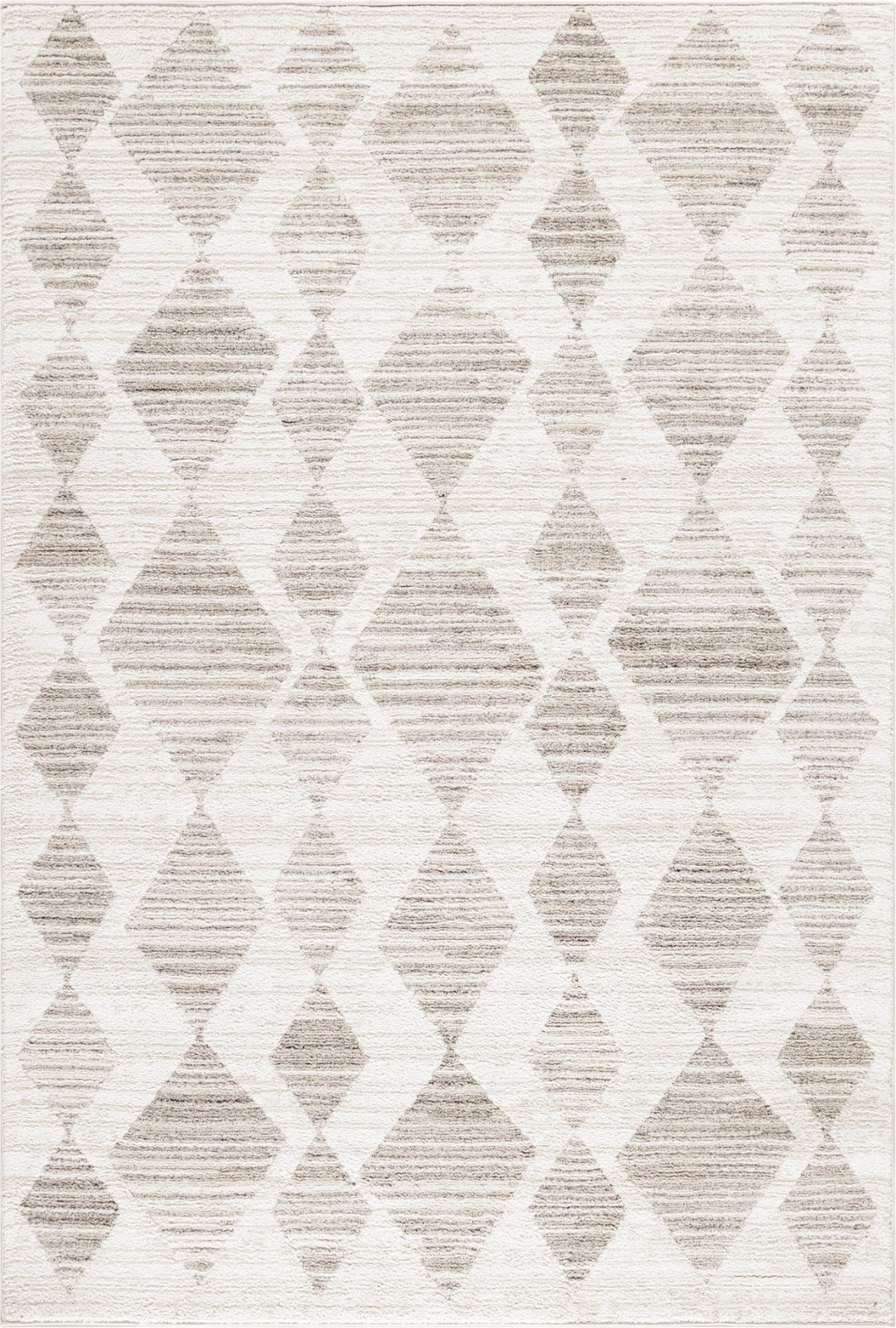 Geometric Abstract Textured Harlequin Rug | Cream