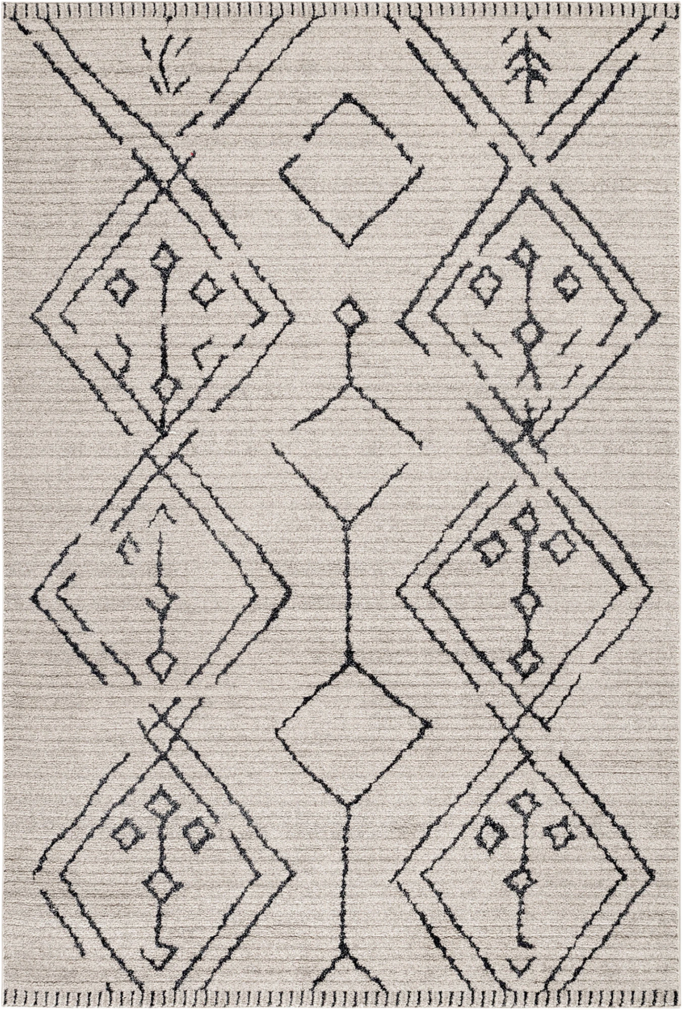 Boho Moroccan Inspired High-Low Rug | Beige