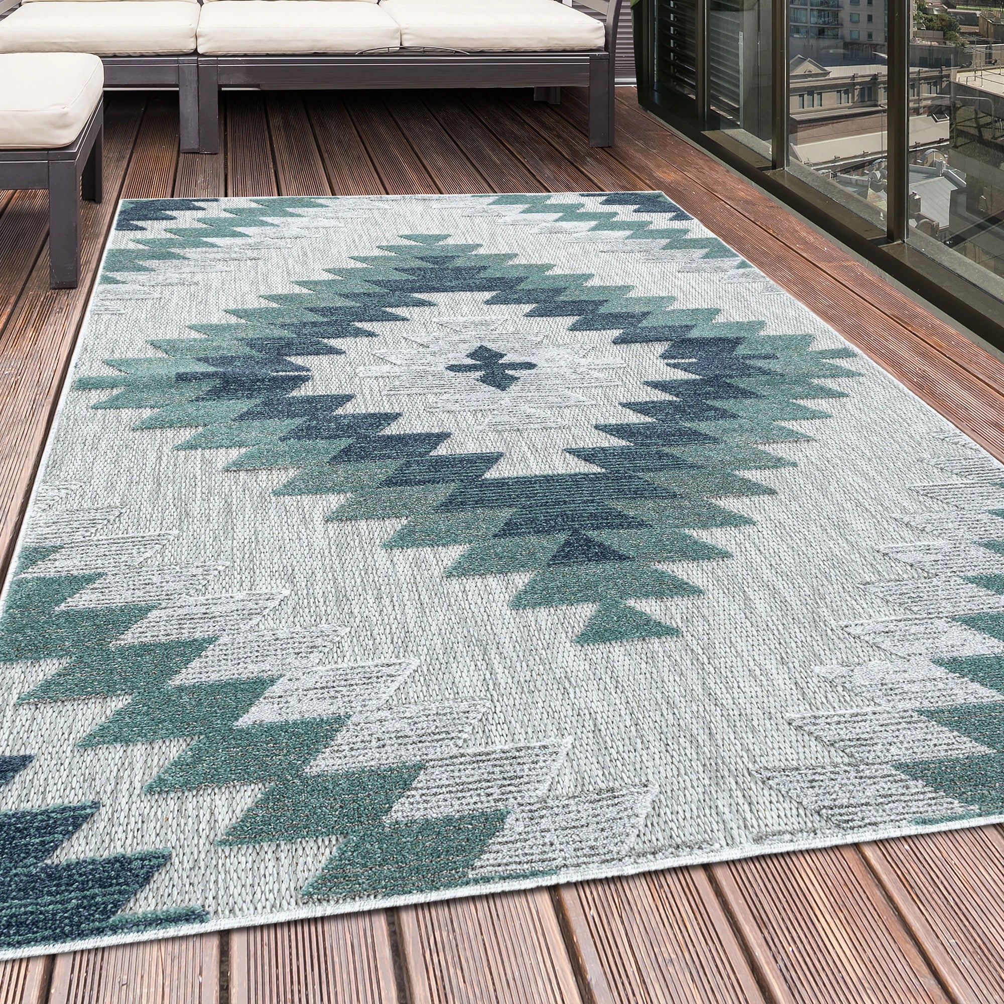 Southwestern Geometric Rug | Blue