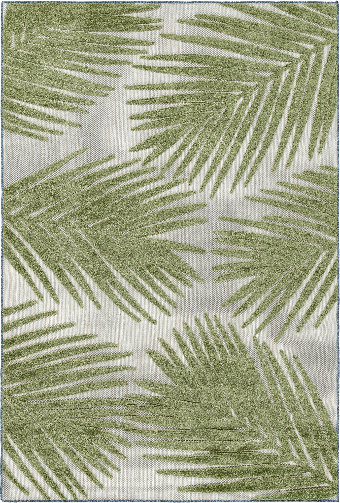 Tropical Leaf Flatweave Patio Rug | Green