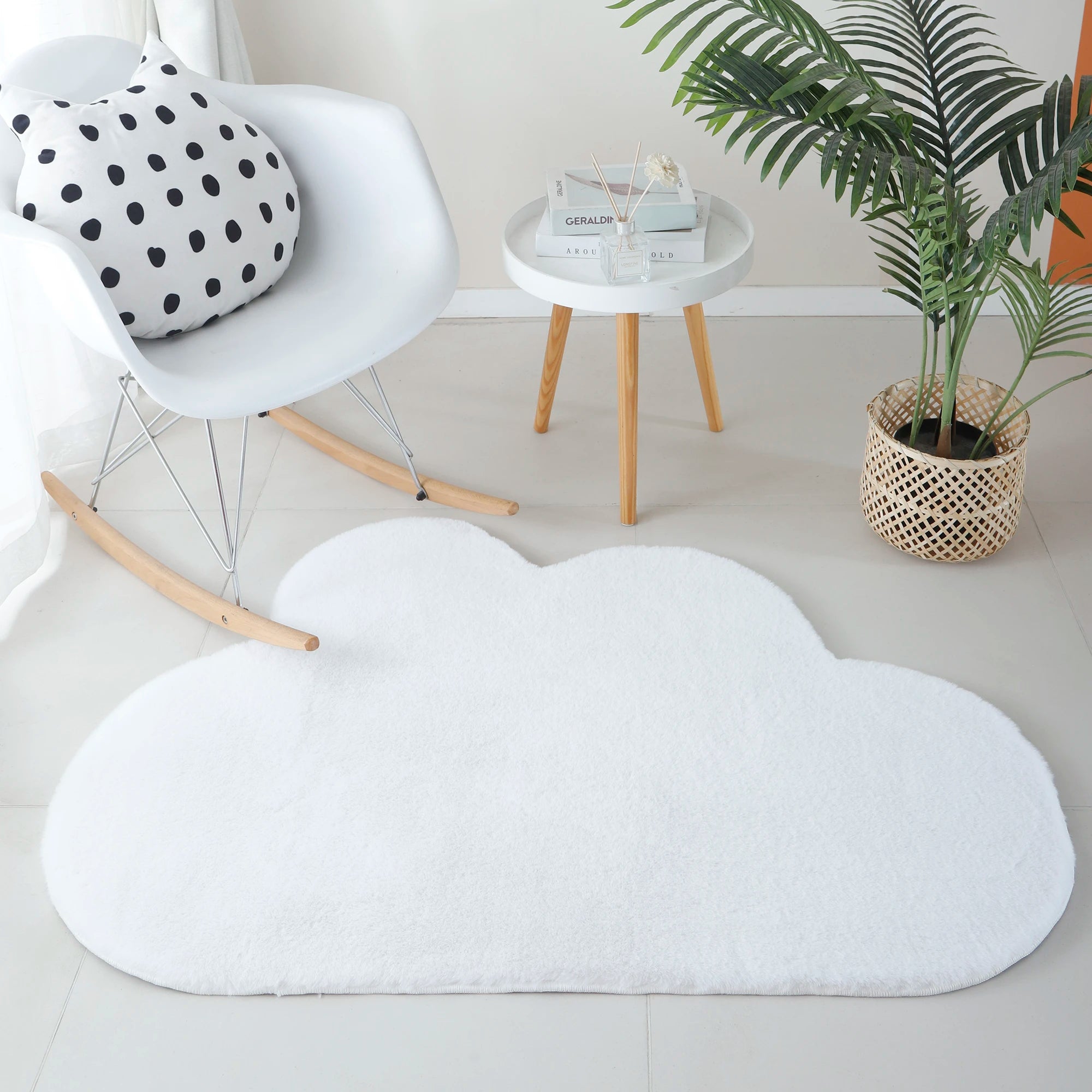 Whale Shape Rug | White