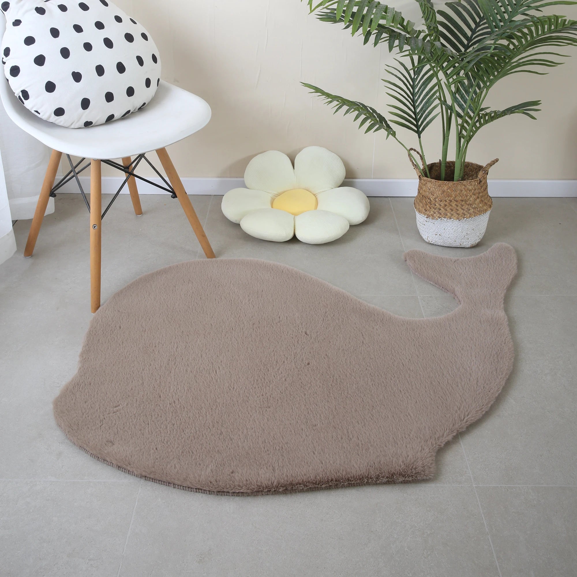 Whale Shape Rug | Beige