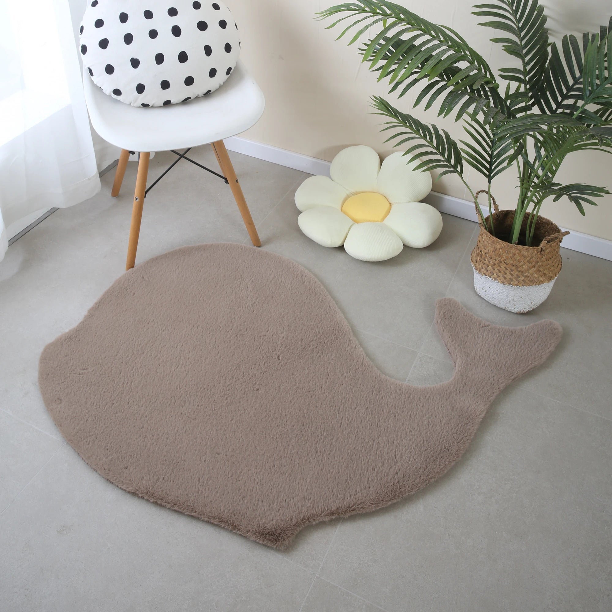 Whale Shape Rug | Beige
