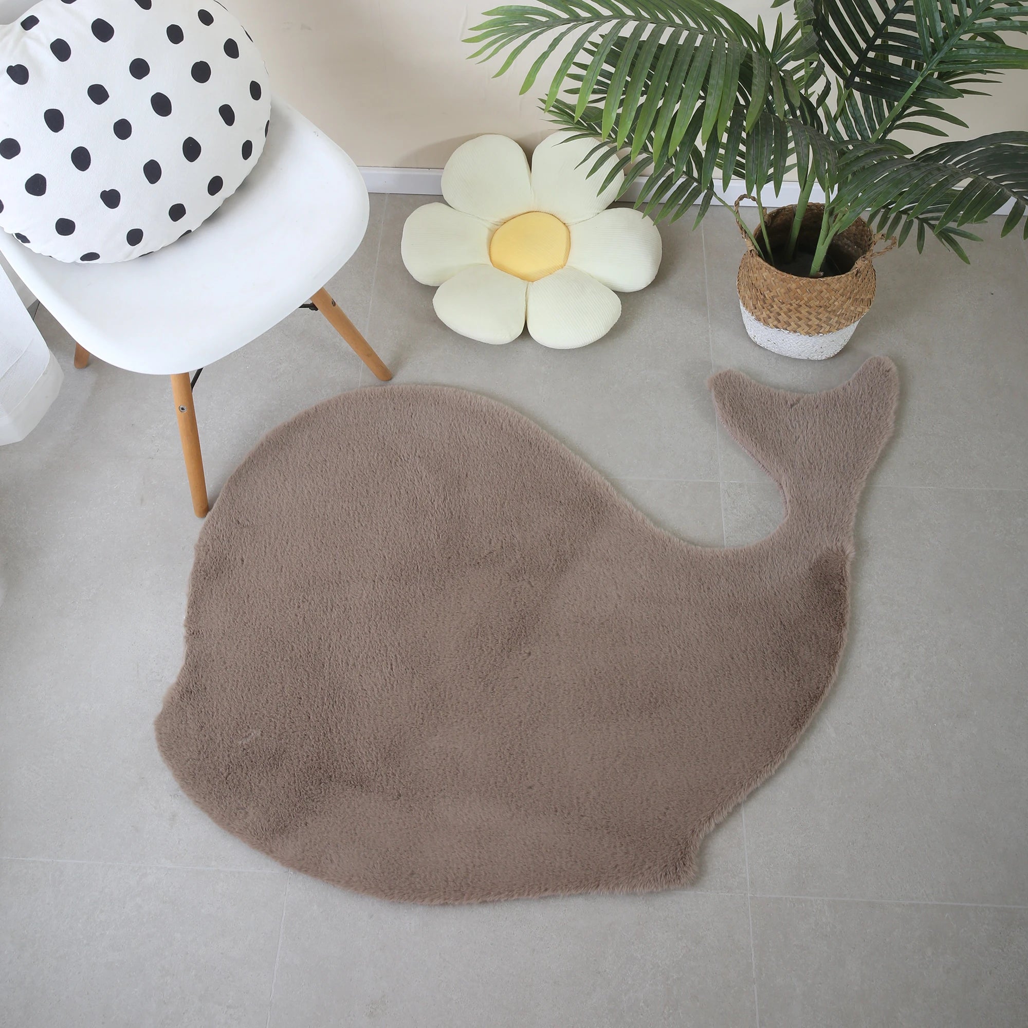 Whale Shape Rug | Beige