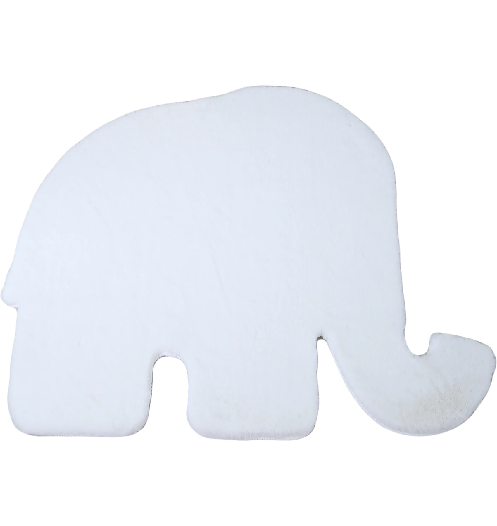 Elephant Shape Rug | White