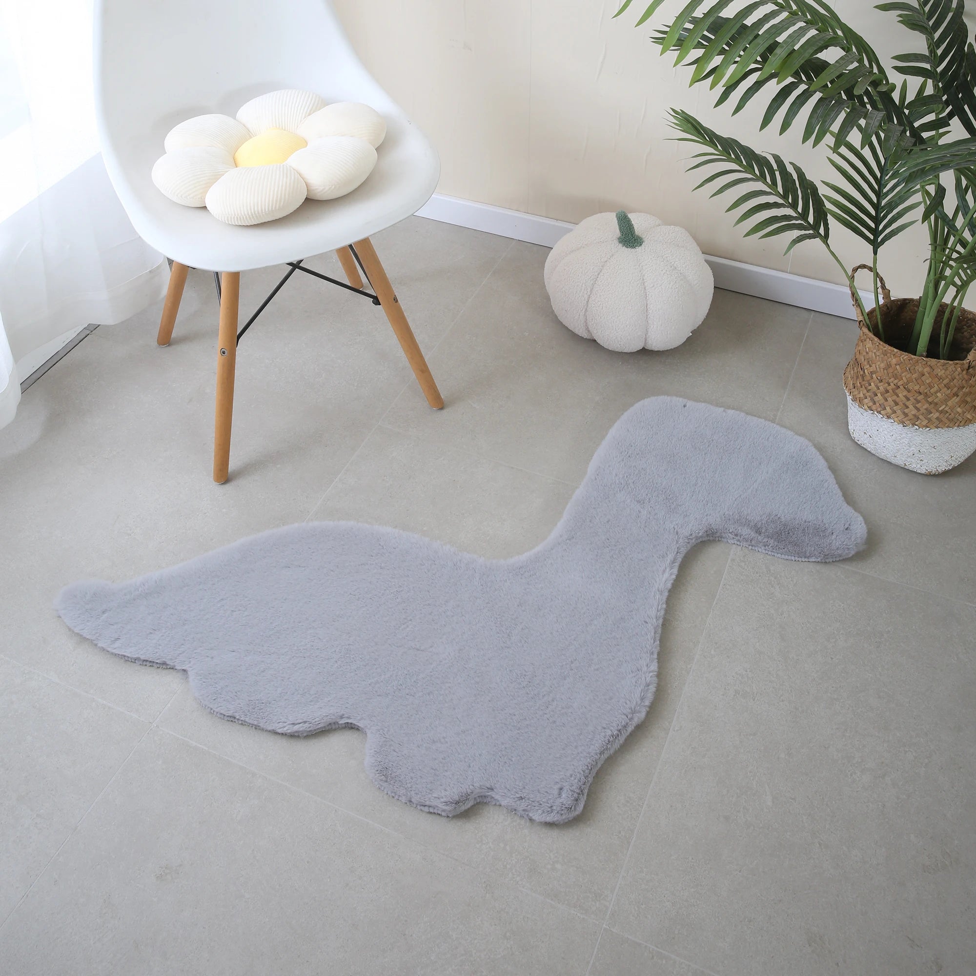 Dino Form Rug | Silver