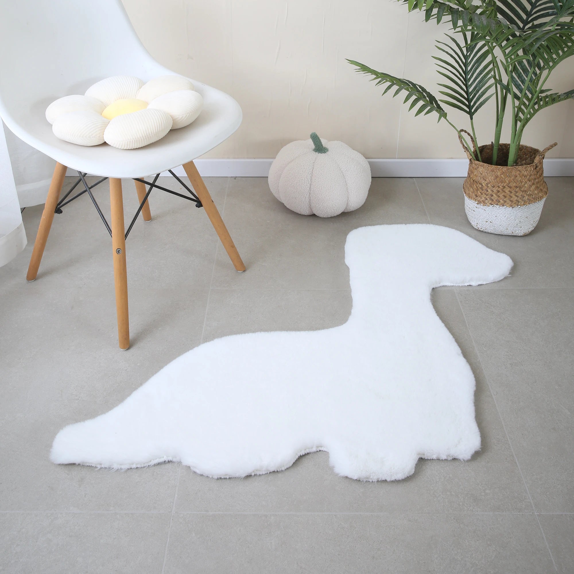 Dino Form Rug | White