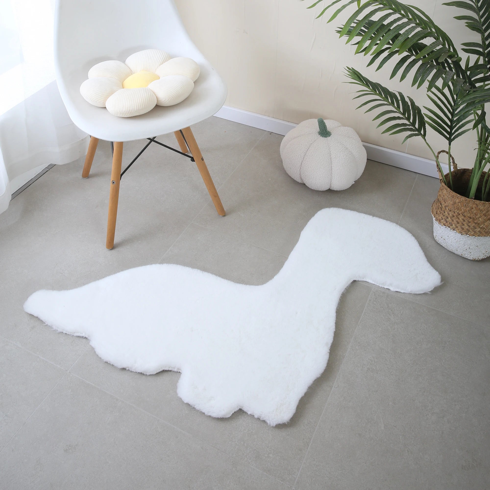 Dino Form Rug | White